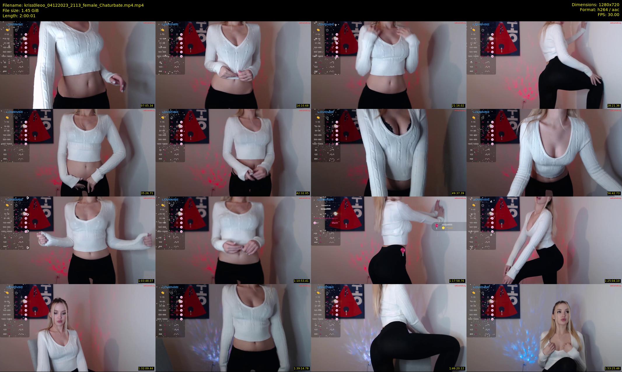 kriss0leoo — 121 minute Chaturbate couple cam show recording, 720p, Dec 4, 2023