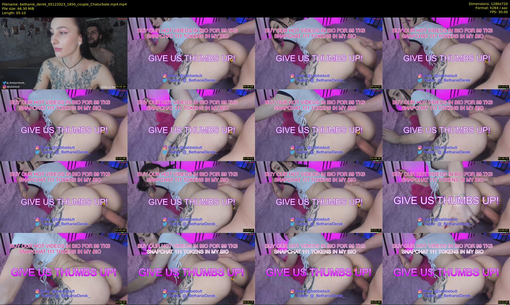 bethanie_derek — 6 minute Chaturbate couple cam show recording, 720p, Dec 5, 2023