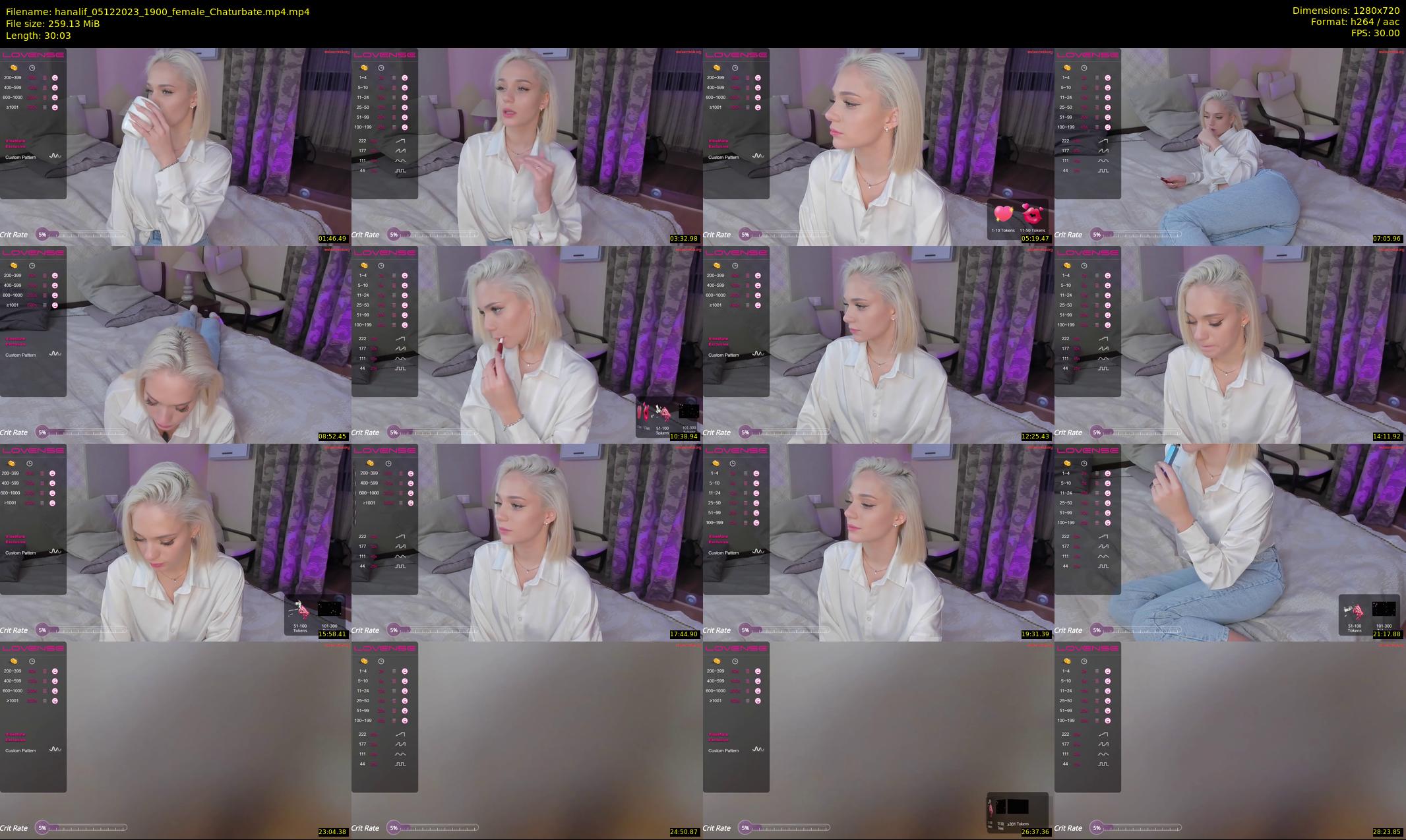 hanalif — 31 minute Chaturbate female cam show recording, 720p, Dec 5, 2023