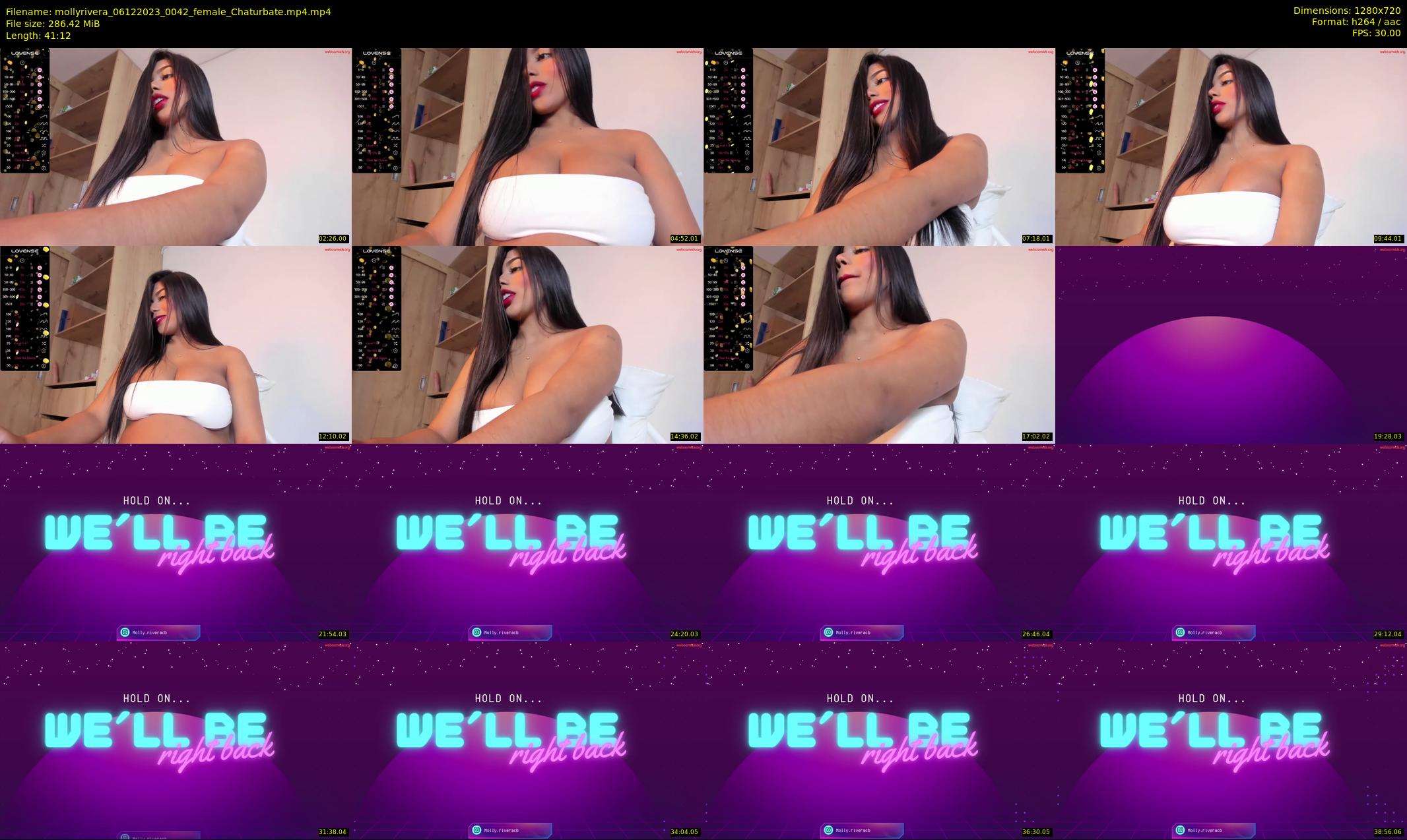 mollyrivera — 42 minute Chaturbate female cam show recording, 720p, Dec 6, 2023
