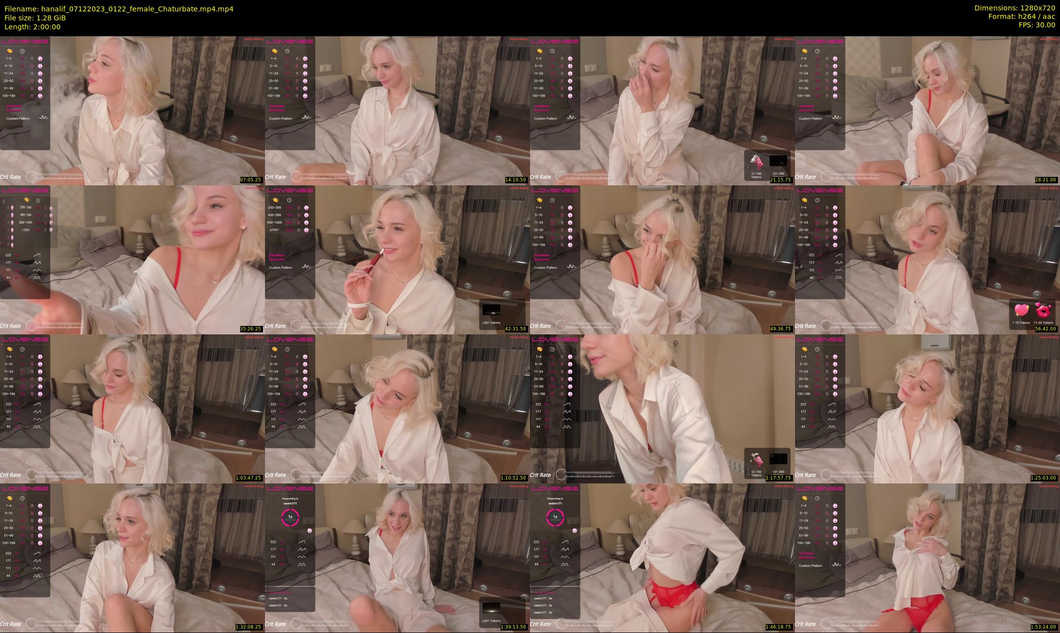 hanalif — 120 minute Chaturbate female cam show recording, 720p, Dec 7, 2023
