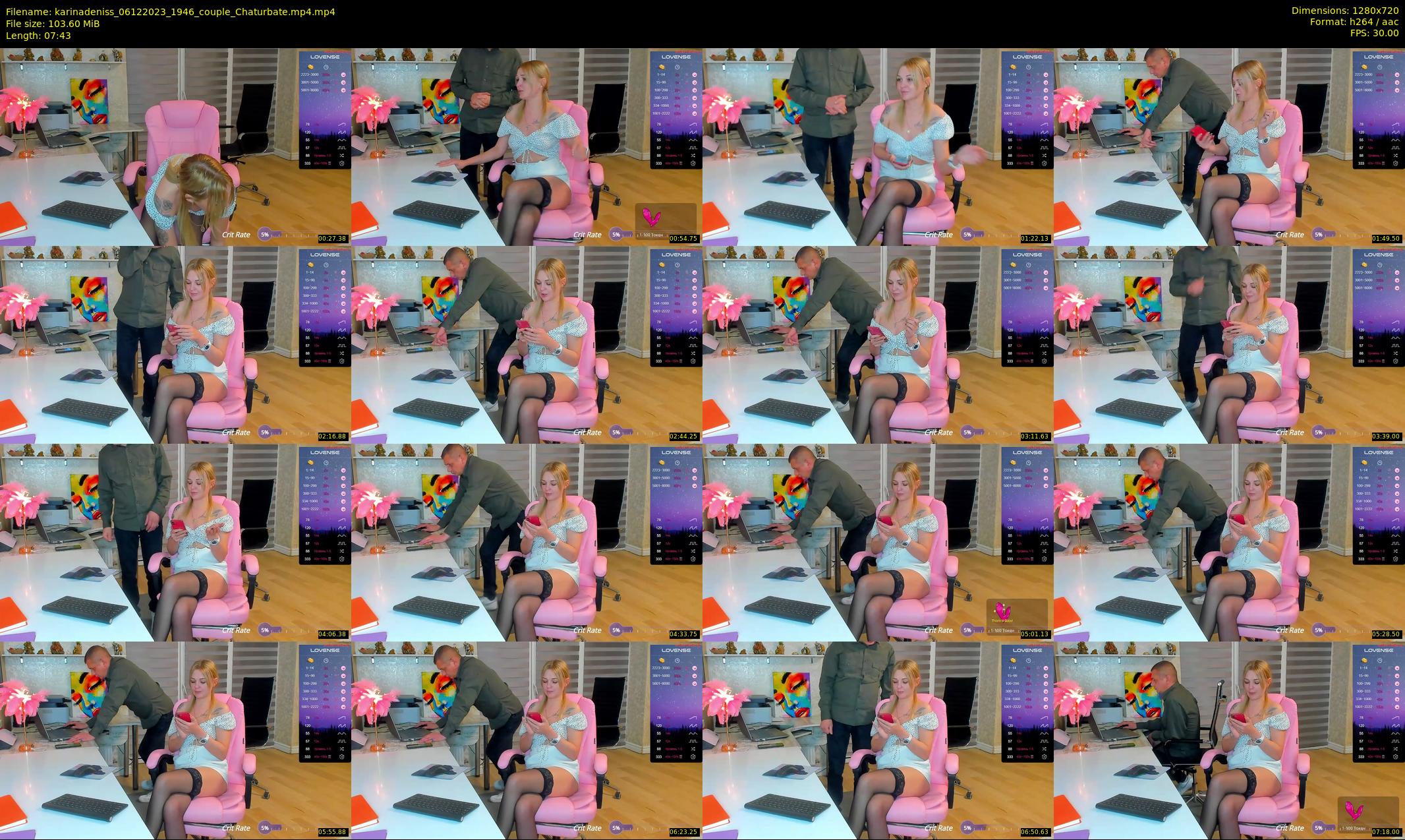 karinadeniss — 8 minute Chaturbate couple cam show recording, 720p, Dec 6, 2023