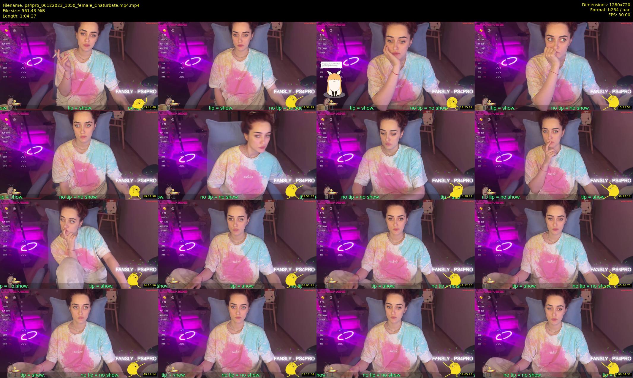 ps4pro — 65 minute Chaturbate female cam show recording, 720p, Dec 6, 2023