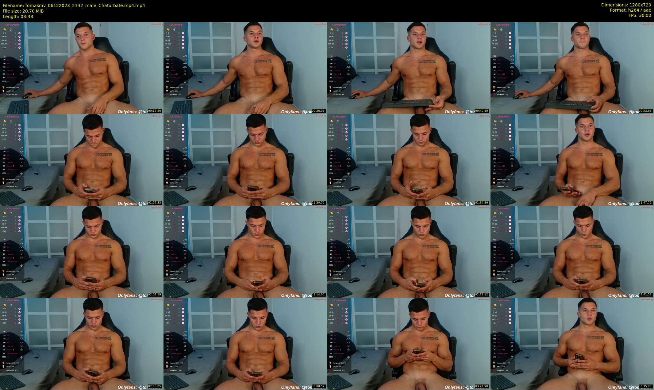 tomasmv — 4 minute Chaturbate male cam show recording, 720p, Dec 6, 2023