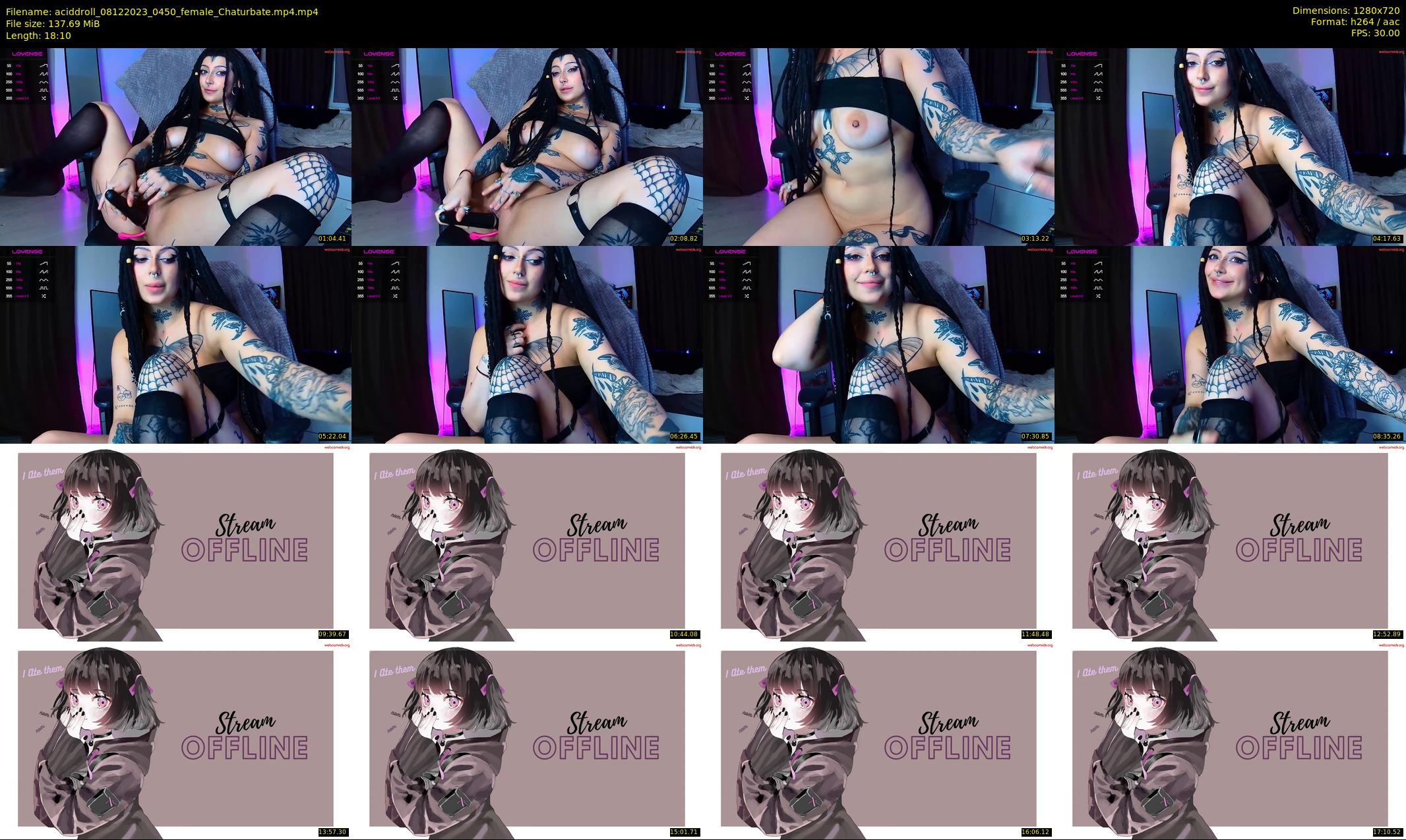 aciddroll — 19 minute Chaturbate female cam show recording, 720p, Dec 8, 2023