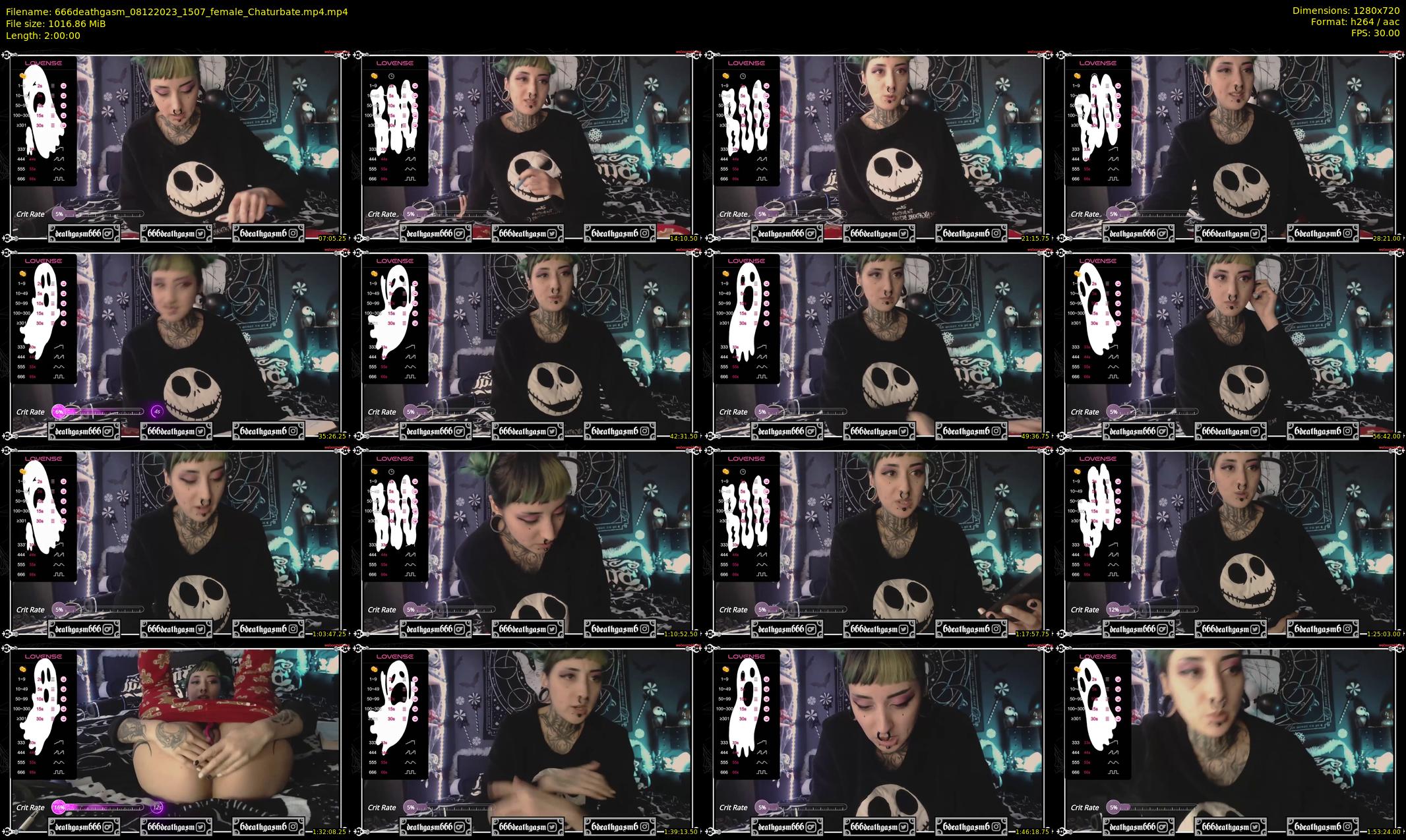 666deathgasm — 120 minute Chaturbate female cam show recording, 720p, Dec 8, 2023