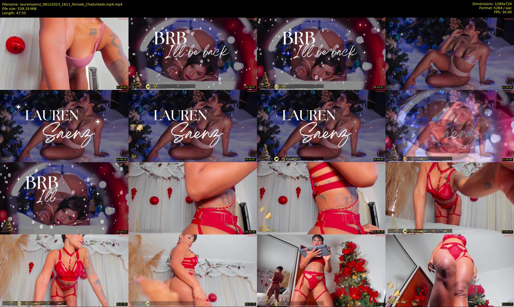 laurensaenz — 48 minute Chaturbate female cam show recording, 720p, Dec 8, 2023