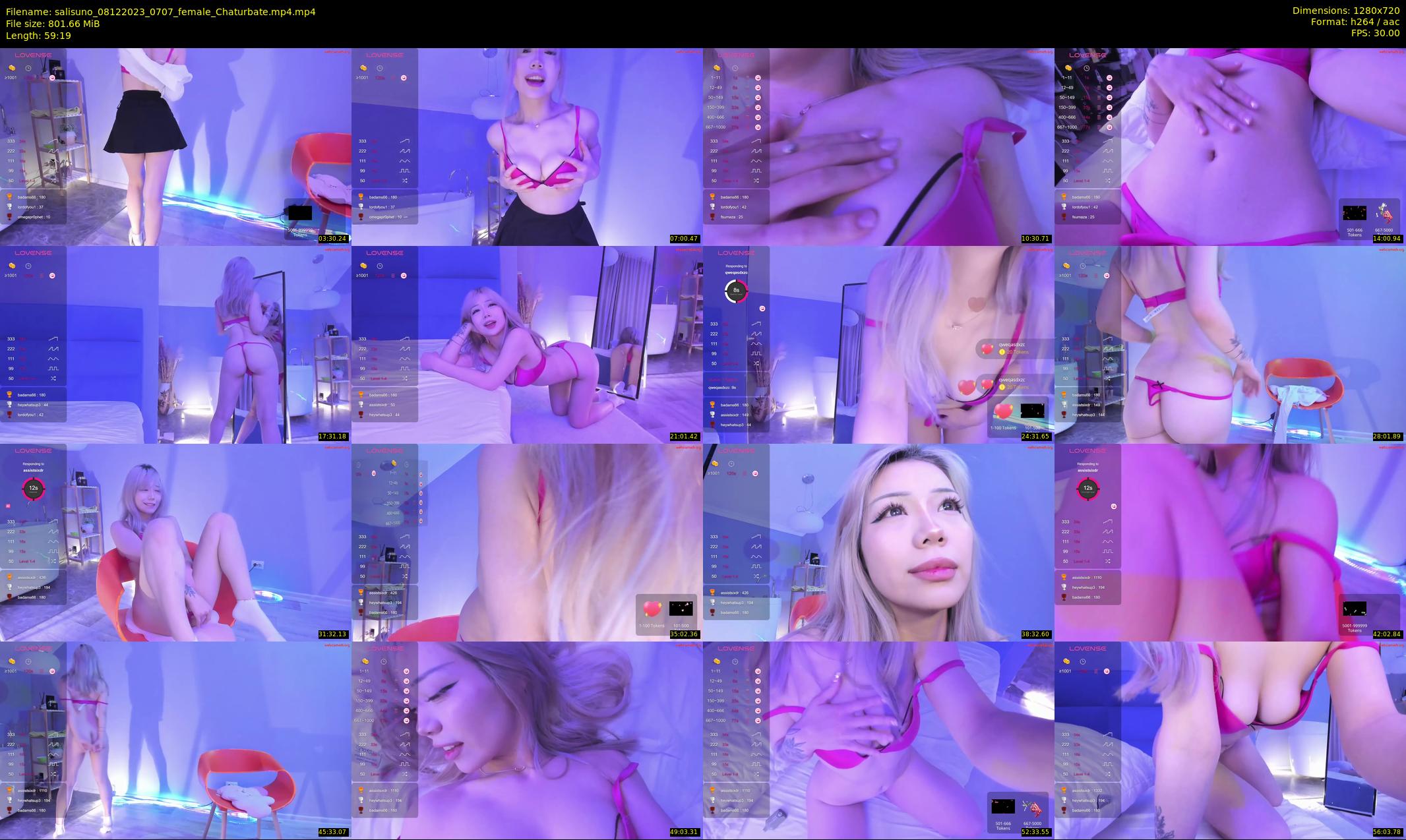 salisuno — 60 minute Chaturbate female cam show recording, 720p, Dec 8, 2023