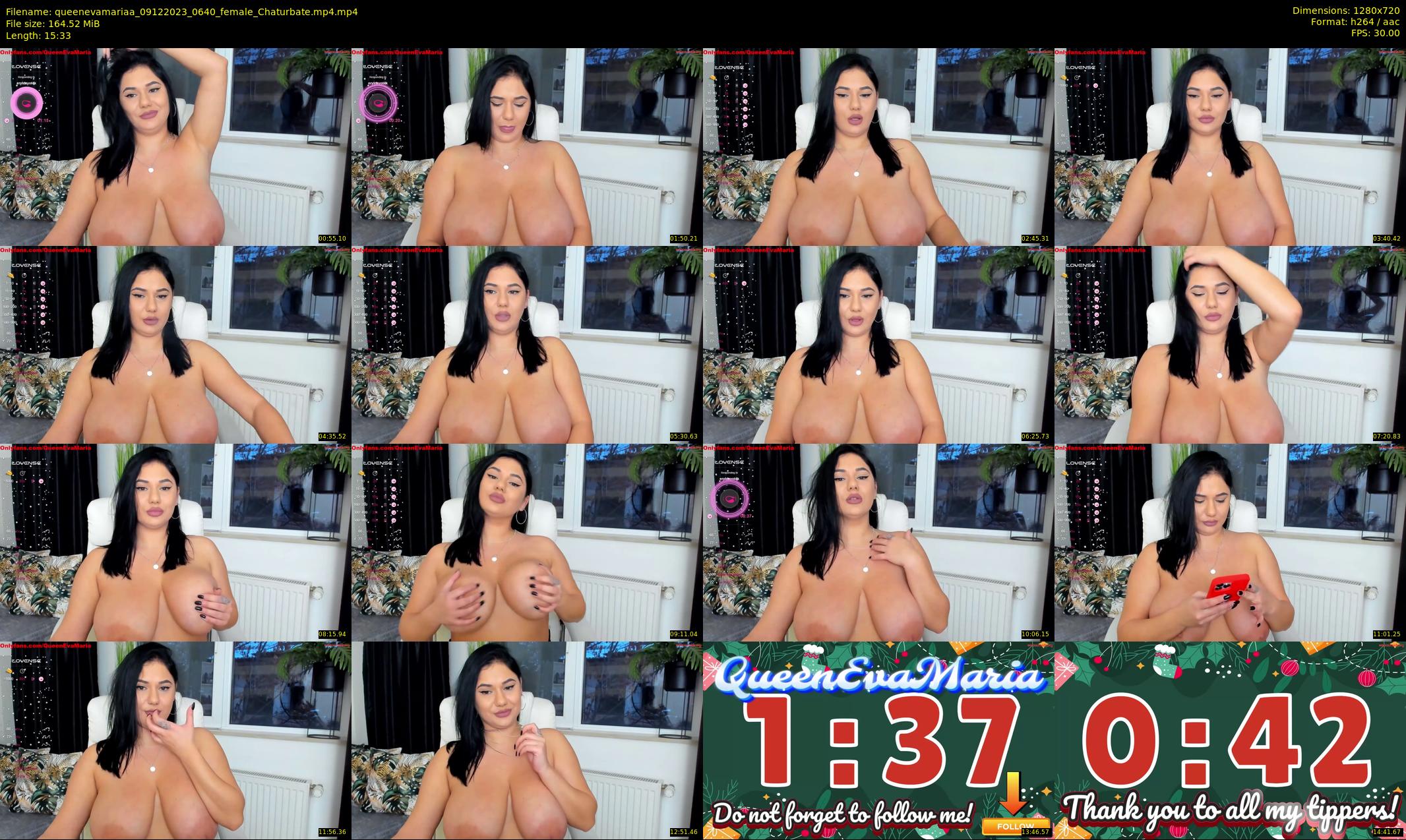 queenevamariaa — 16 minute Chaturbate female cam show recording, 720p, Dec 9, 2023