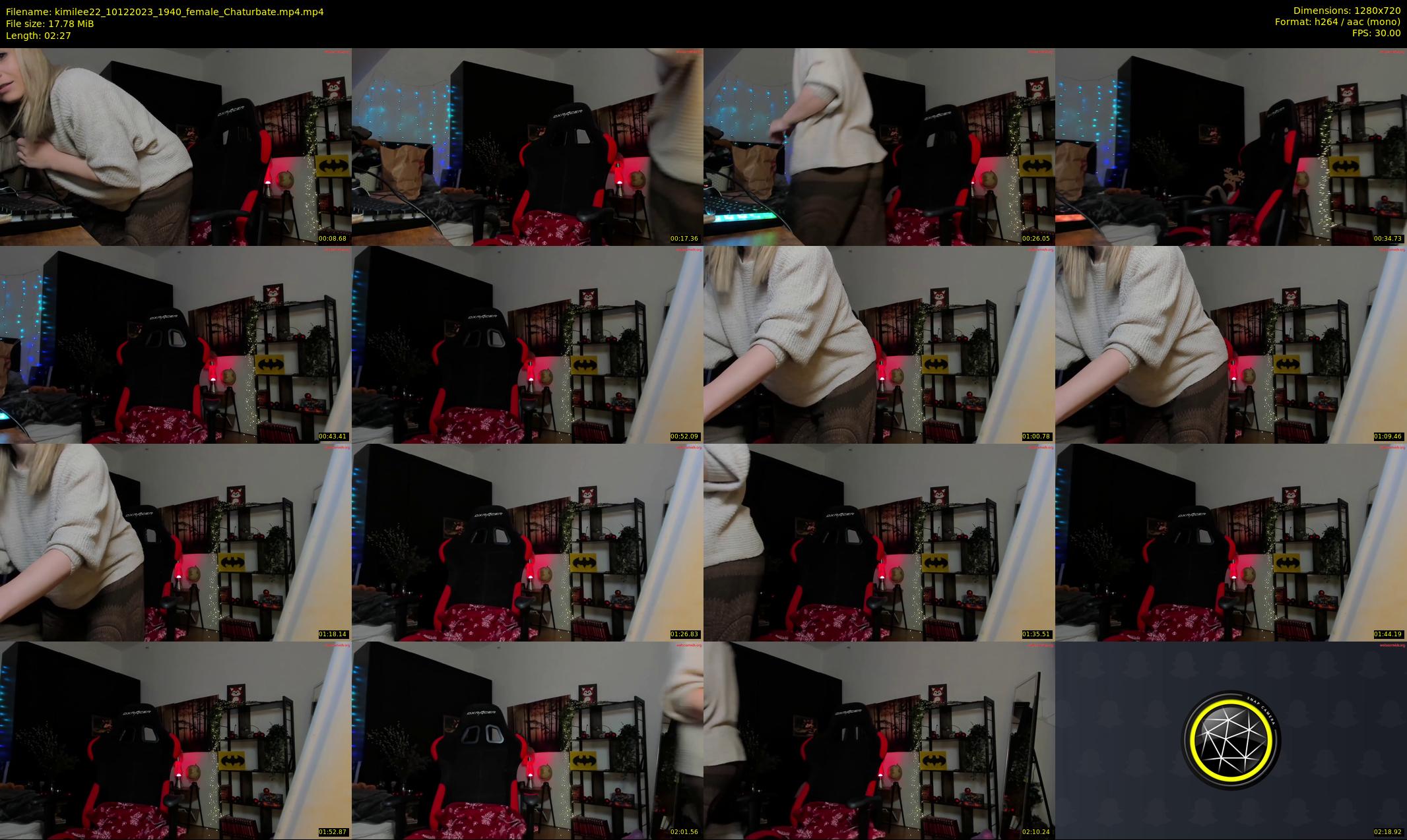 kimilee22 — 3 minute Chaturbate female cam show recording, 720p, Dec 10, 2023