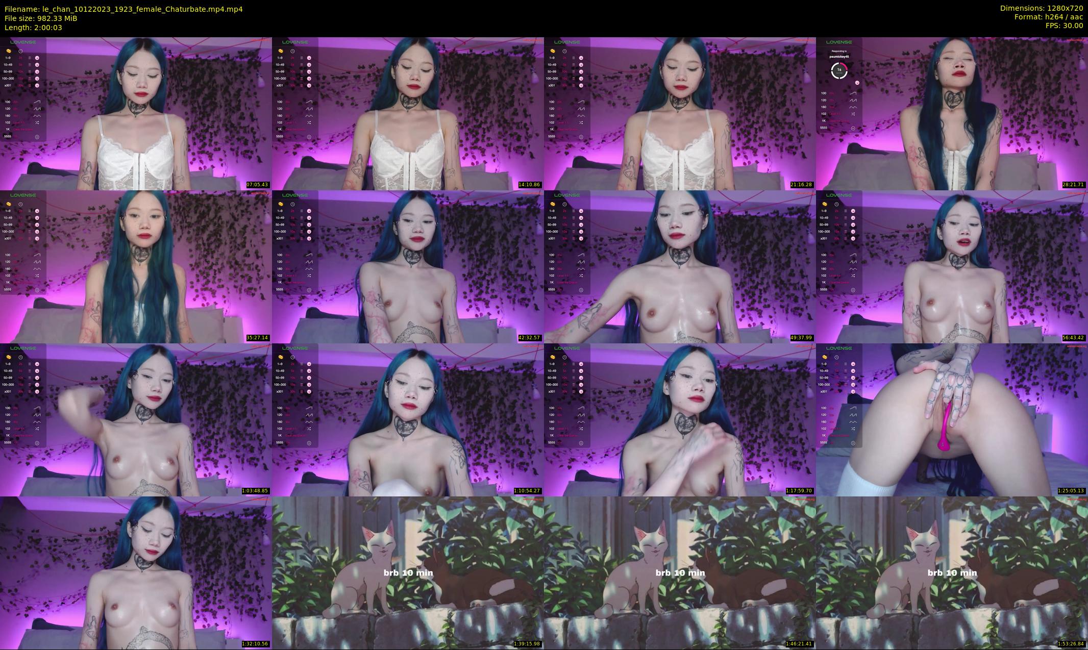 le_chan — 121 minute Chaturbate female cam show recording, 720p, Dec 10, 2023