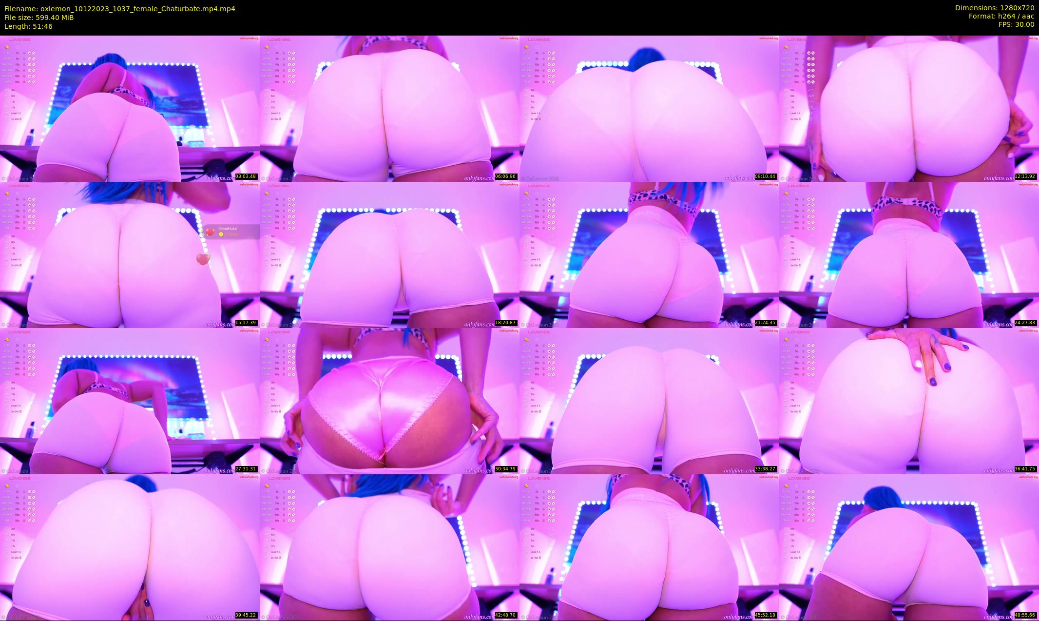 oxlemon — 52 minute Chaturbate female cam show recording, 720p, Dec 10, 2023