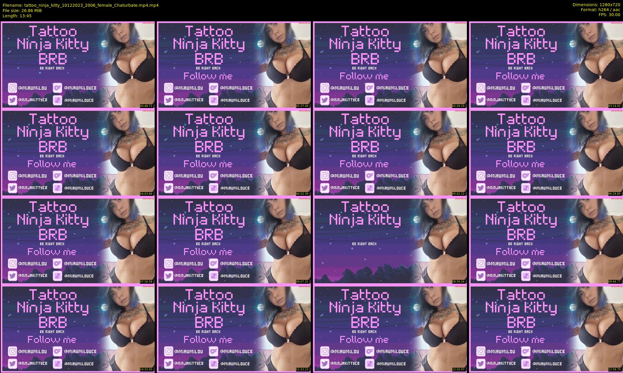 tattoo_ninja_kitty — 14 minute Chaturbate female cam show recording, 720p, Dec 10, 2023