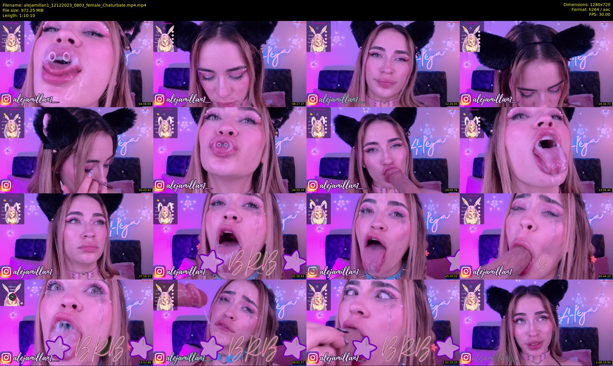alejamillan1 — 71 minute Chaturbate female cam show recording, 720p, Dec 12, 2023