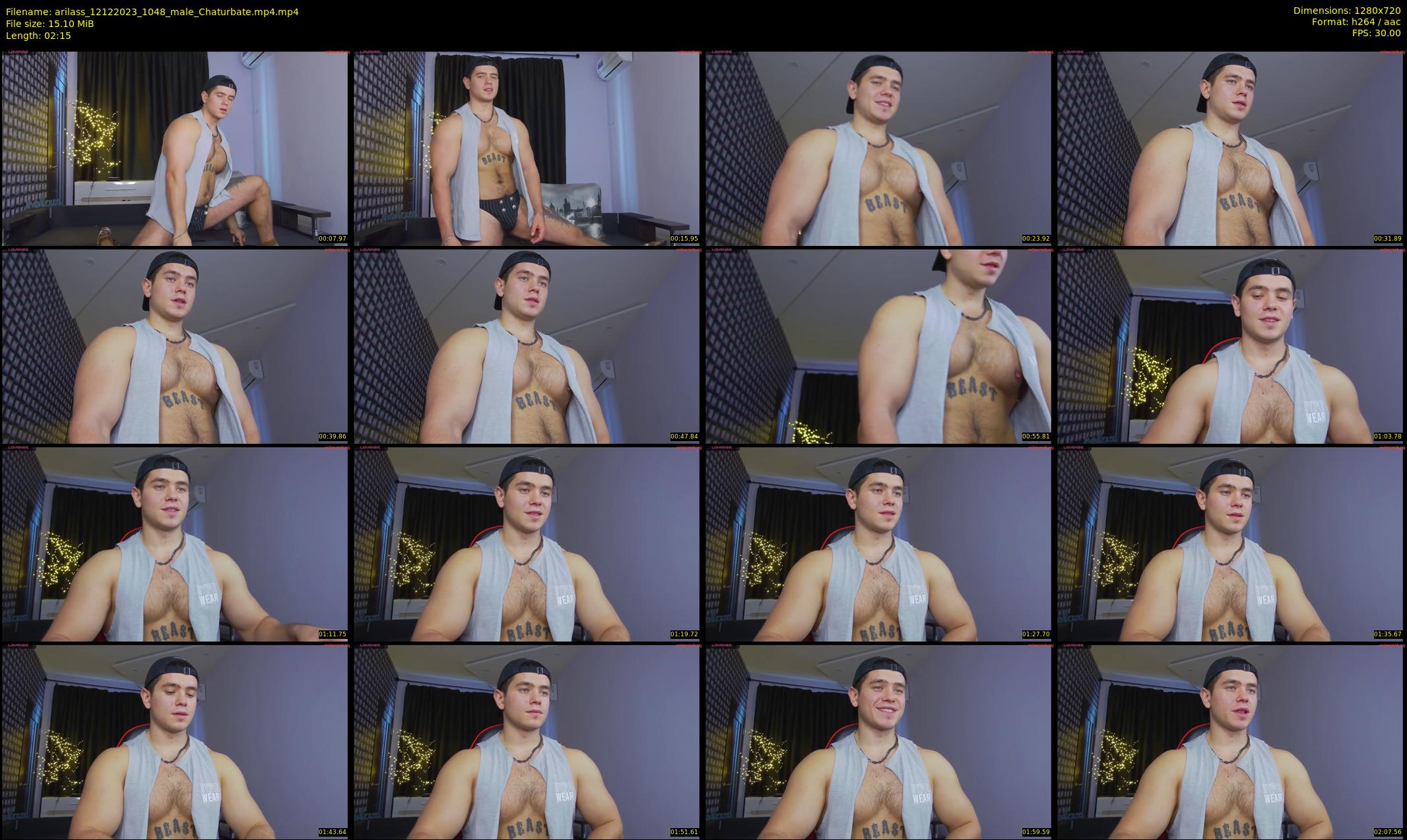 arilass — 3 minute Chaturbate male cam show recording, 720p, Dec 12, 2023