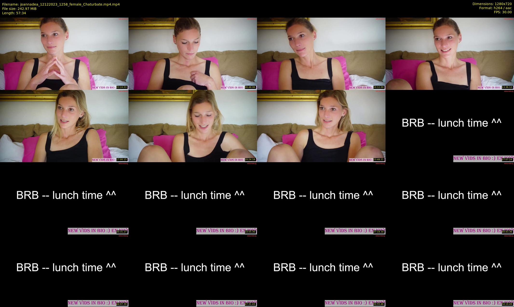 joannadea — 58 minute Chaturbate female cam show recording, 720p, Dec 12, 2023