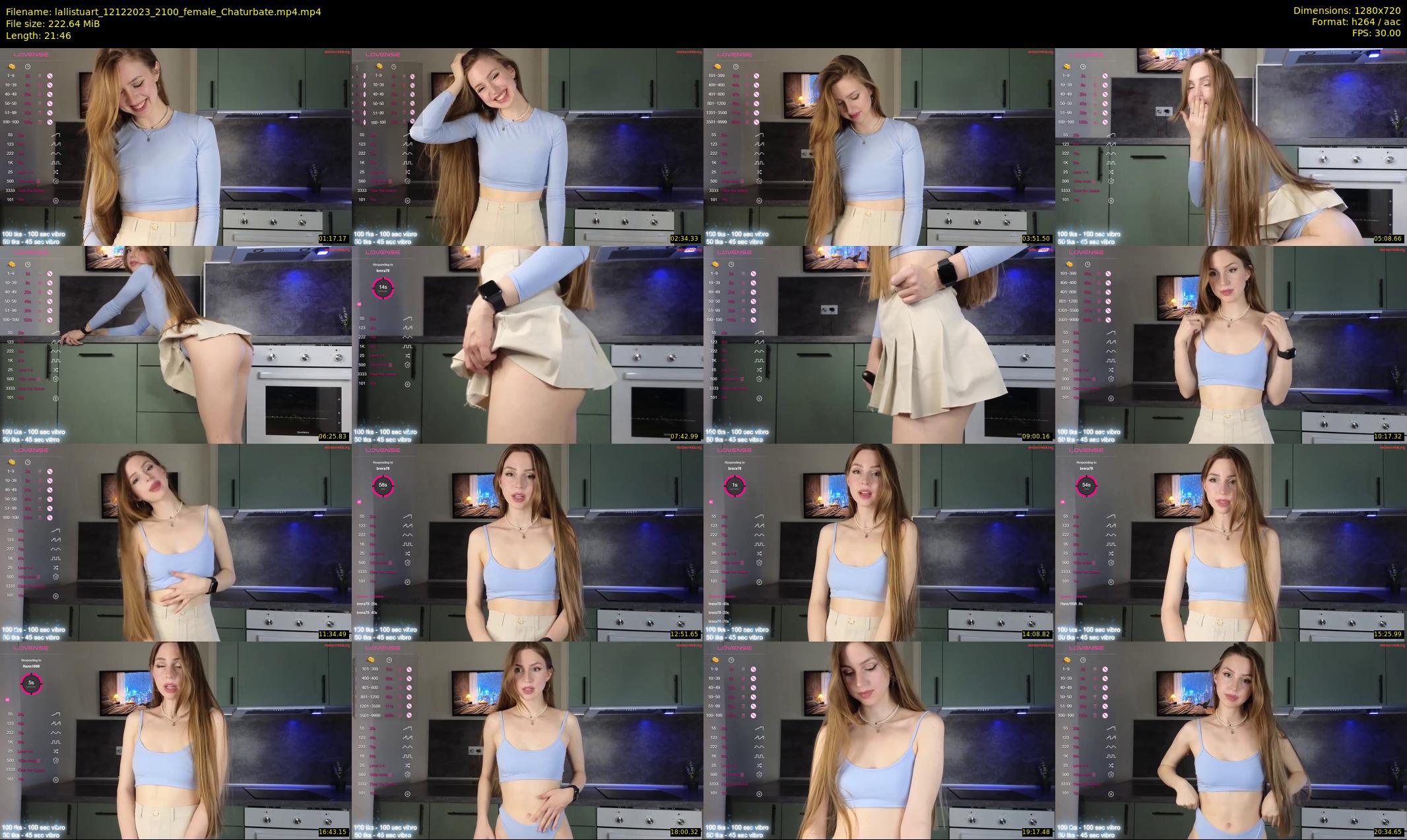 lallistuart — 22 minute Chaturbate female cam show recording, 720p, Dec 12, 2023