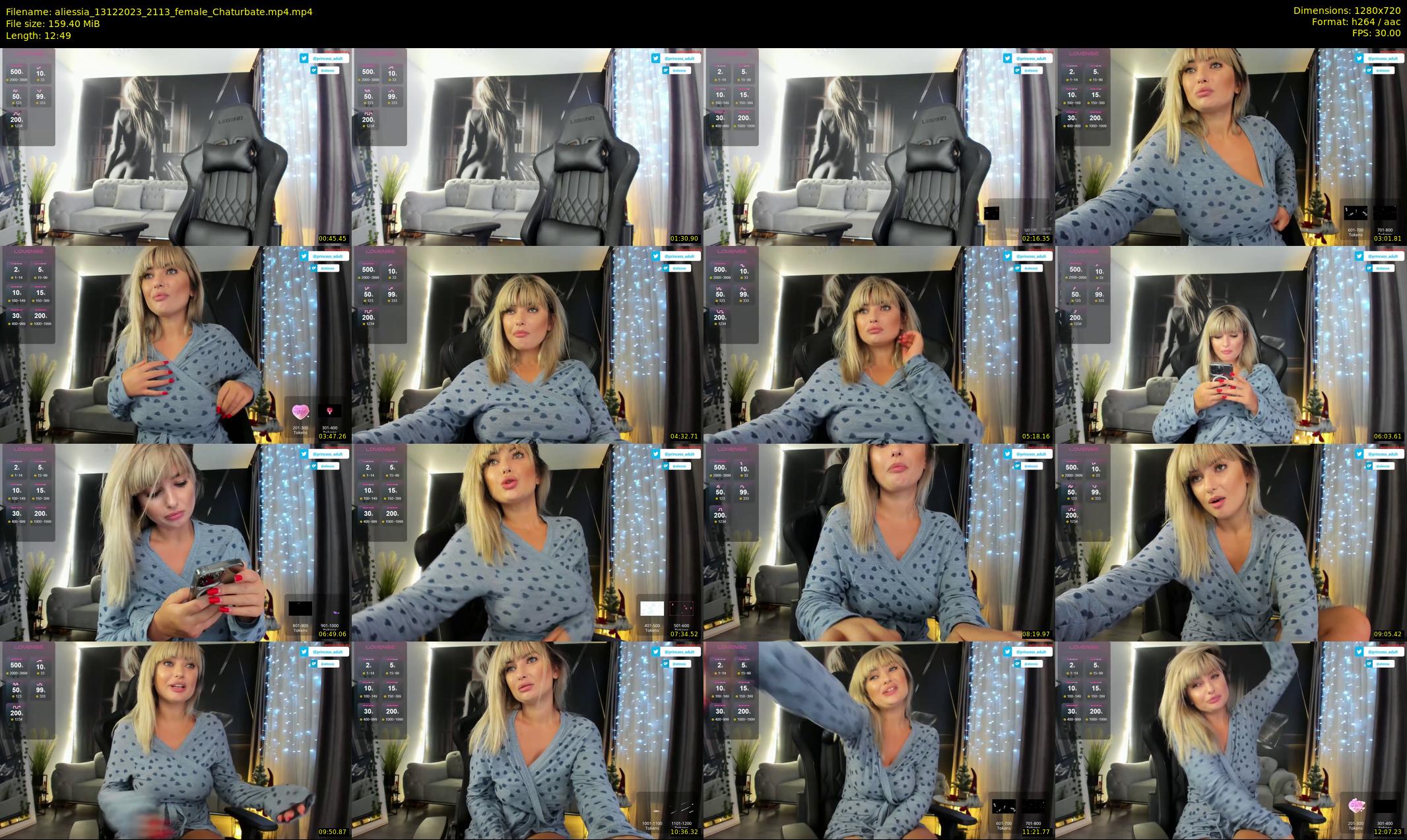 aliessia — 13 minute Chaturbate female cam show recording, 720p, Dec 13, 2023