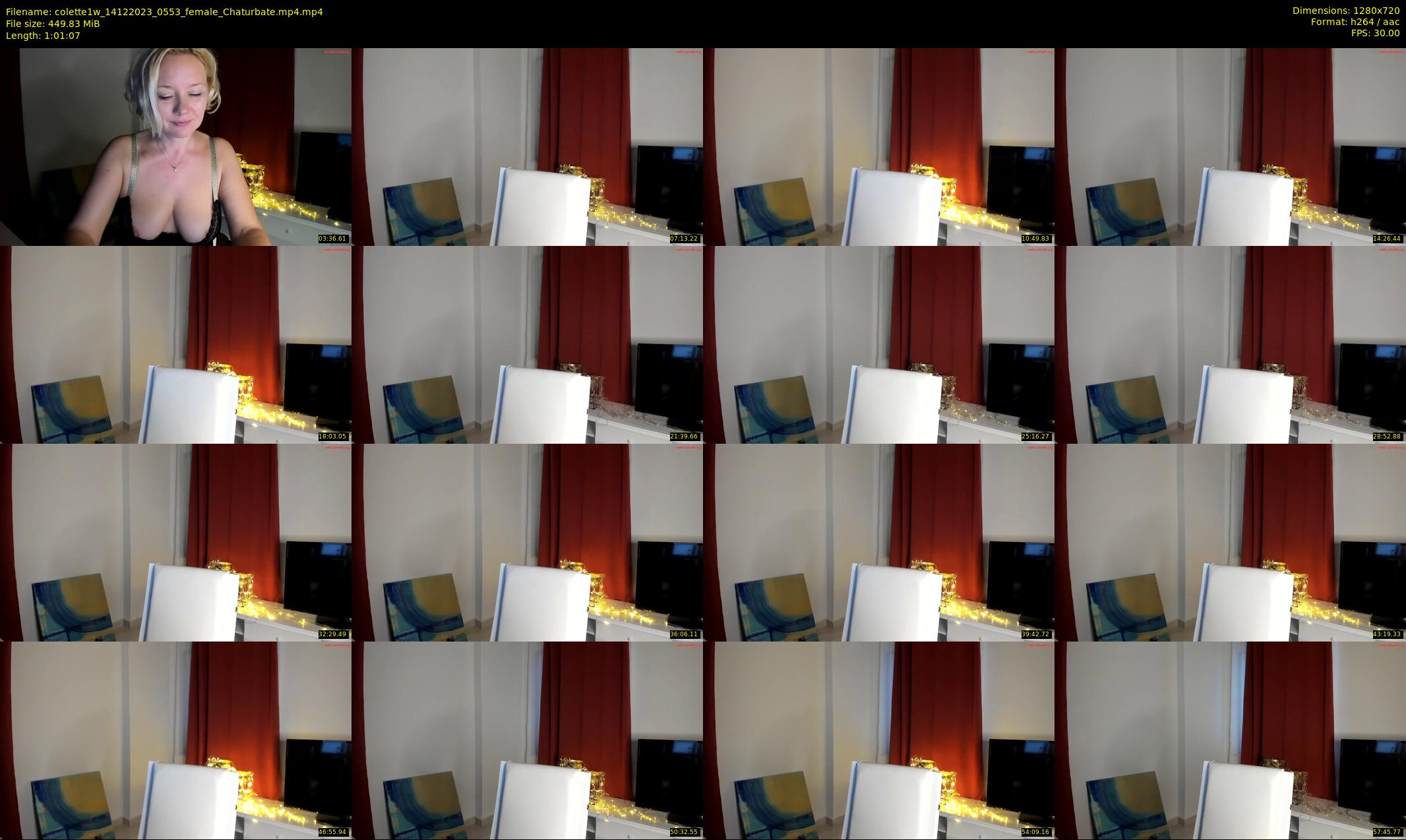 colette1w — 62 minute Chaturbate female cam show recording, 720p, Dec 14, 2023