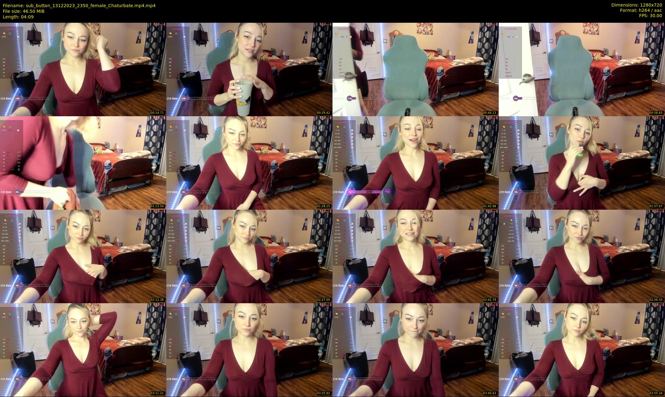 sub_button — 5 minute Chaturbate female cam show recording, 720p, Dec 13, 2023