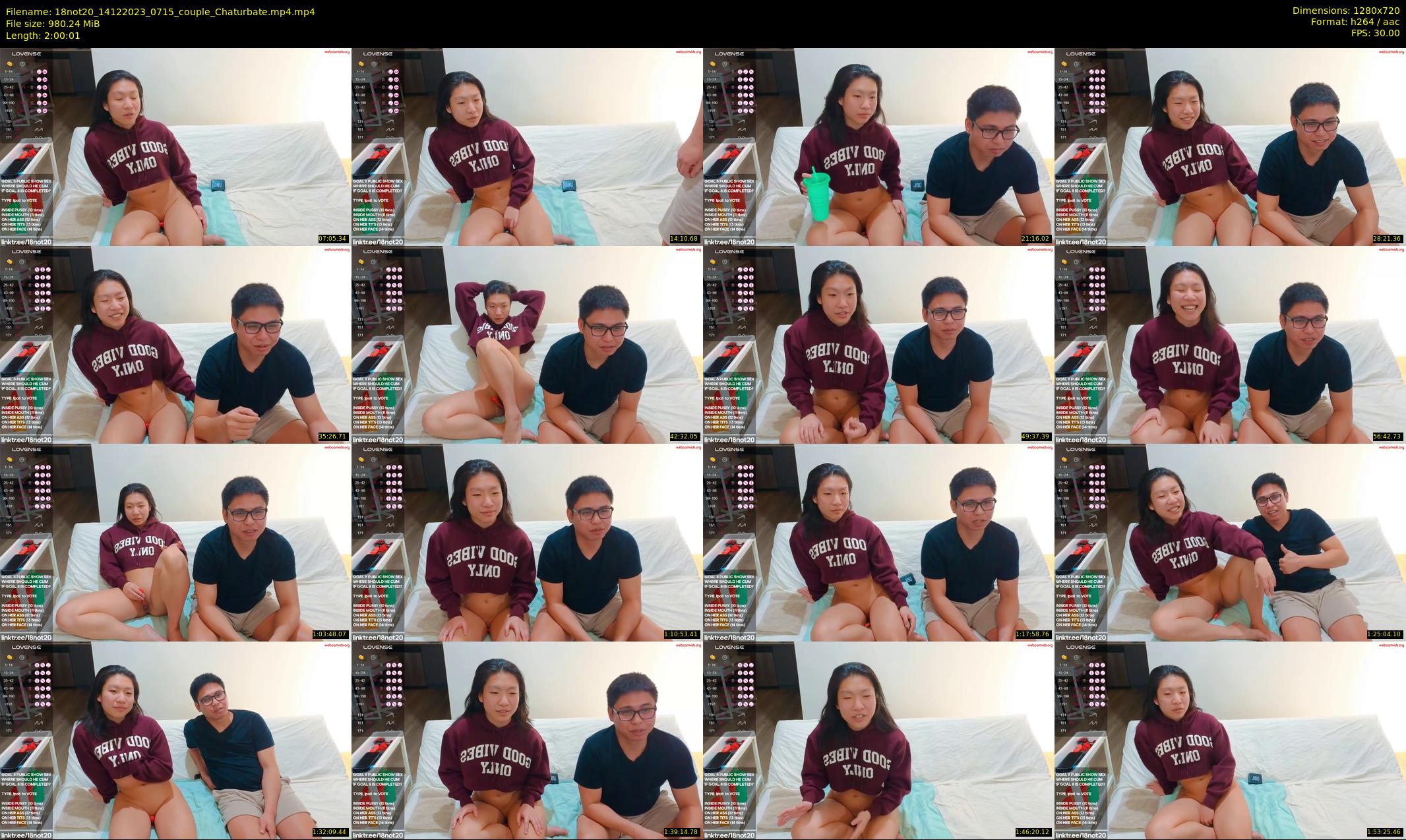 18not20 — 121 minute Chaturbate couple cam show recording, 720p, Dec 14, 2023
