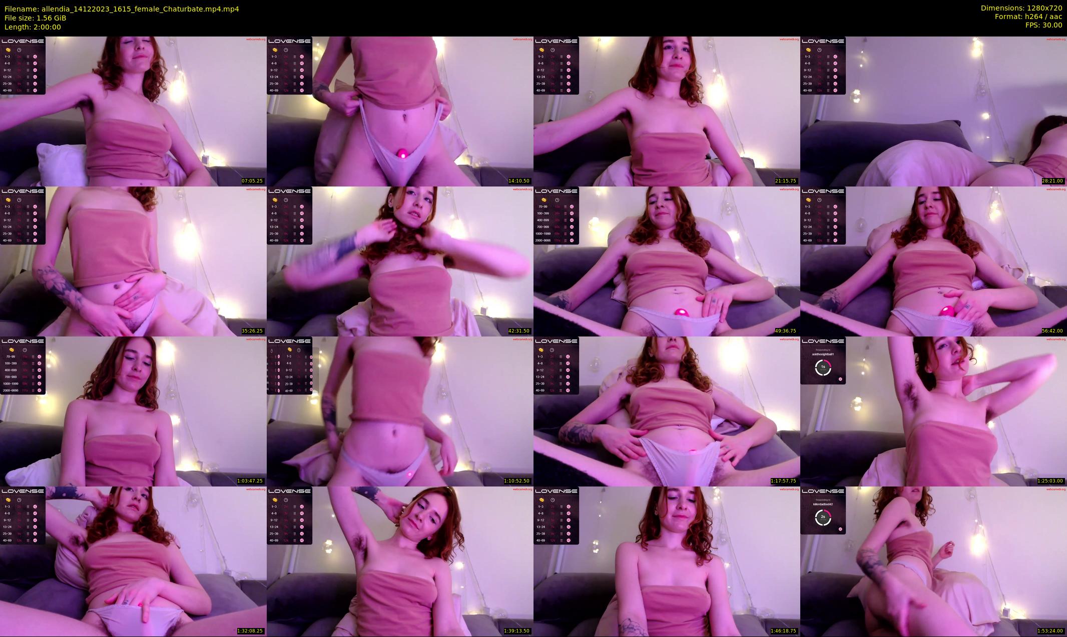 allendia — 120 minute Chaturbate female cam show recording, 720p, Dec 14, 2023