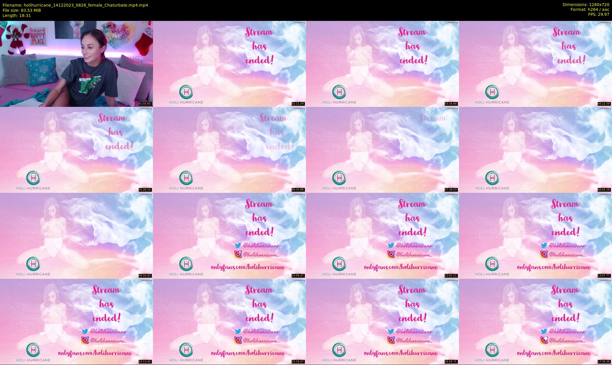 holihurricane — 19 minute Chaturbate female cam show recording, 720p, Dec 14, 2023