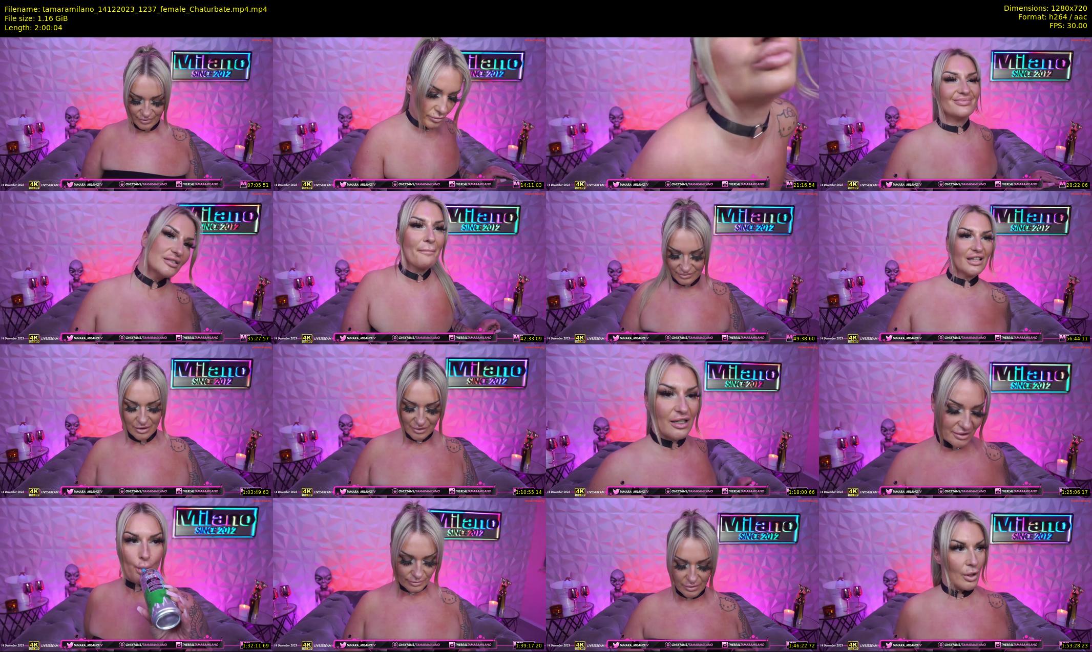 tamaramilano — 121 minute Chaturbate female cam show recording, 720p, Dec 14, 2023