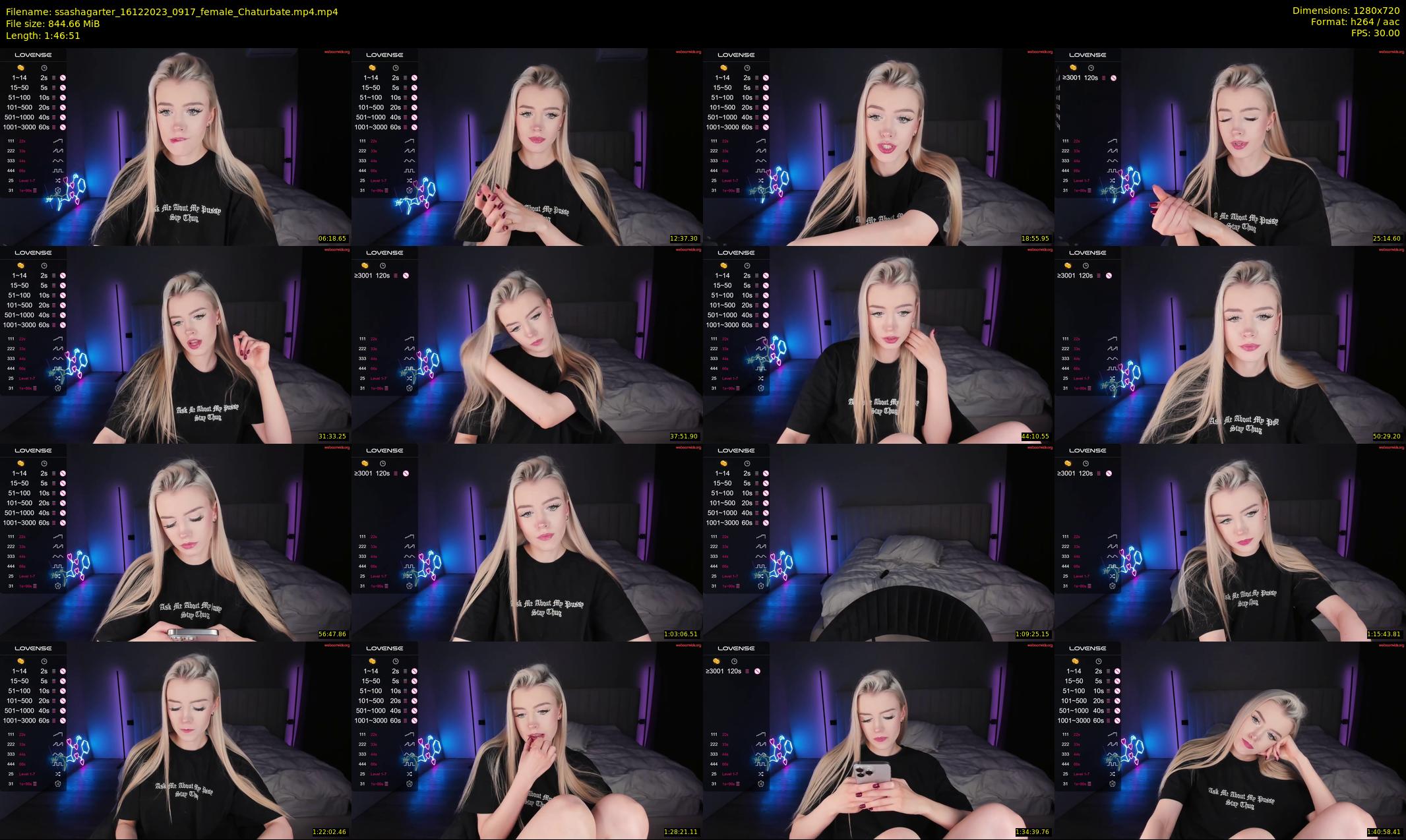 ssashagarter — 107 minute Chaturbate female cam show recording, 720p, Dec 16, 2023