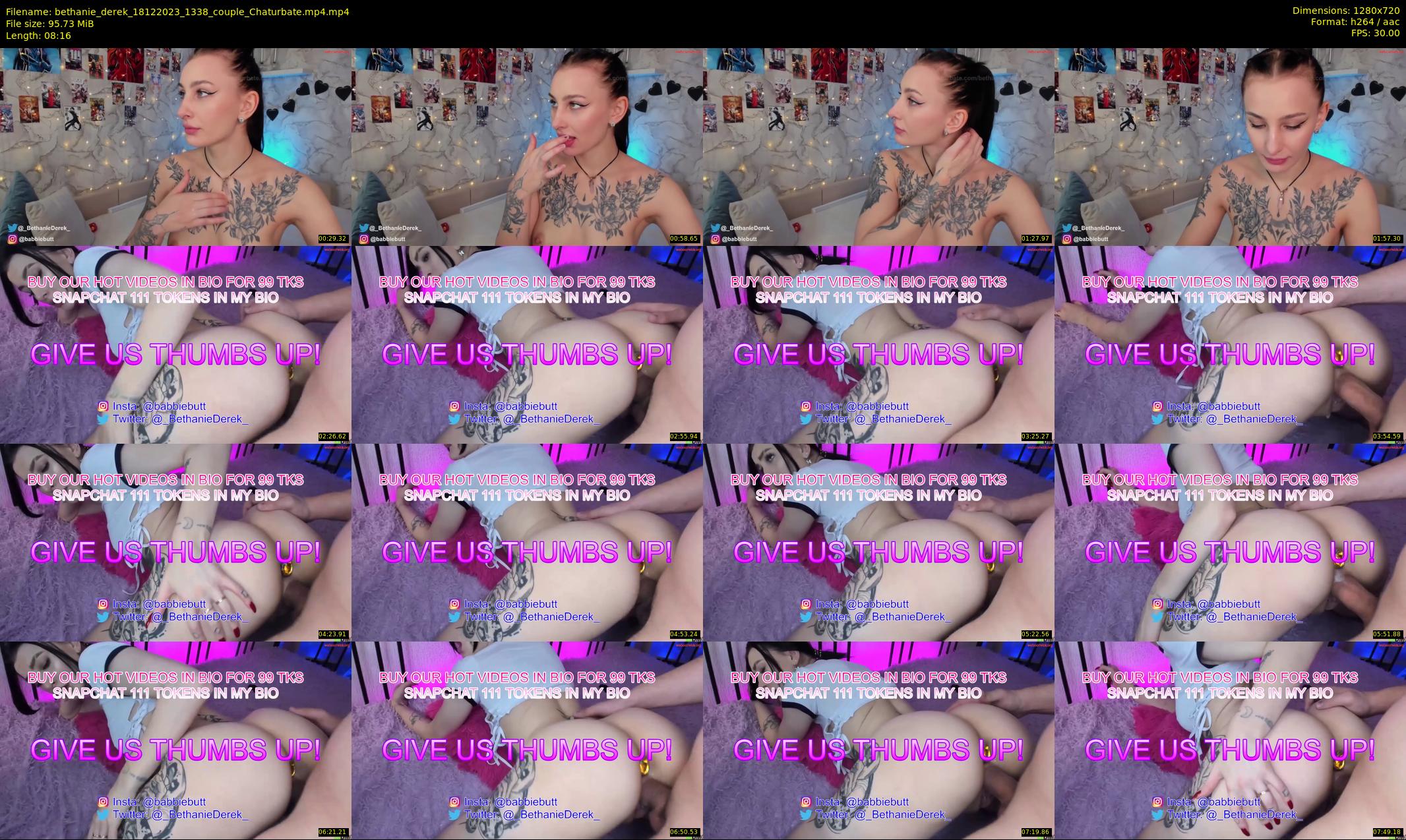 bethanie_derek — 9 minute Chaturbate couple cam show recording, 720p, Dec 18, 2023