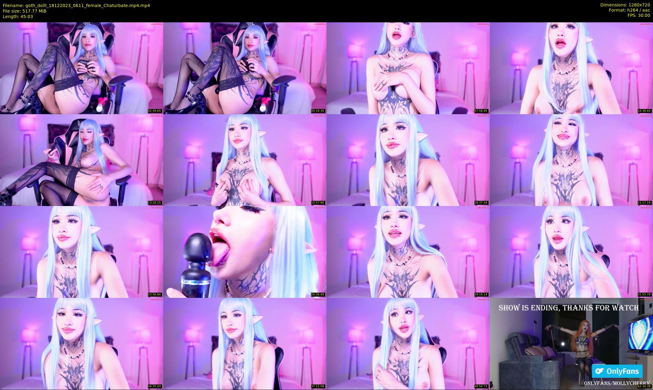 goth_dolll — 46 minute Chaturbate female cam show recording, 720p, Dec 18, 2023