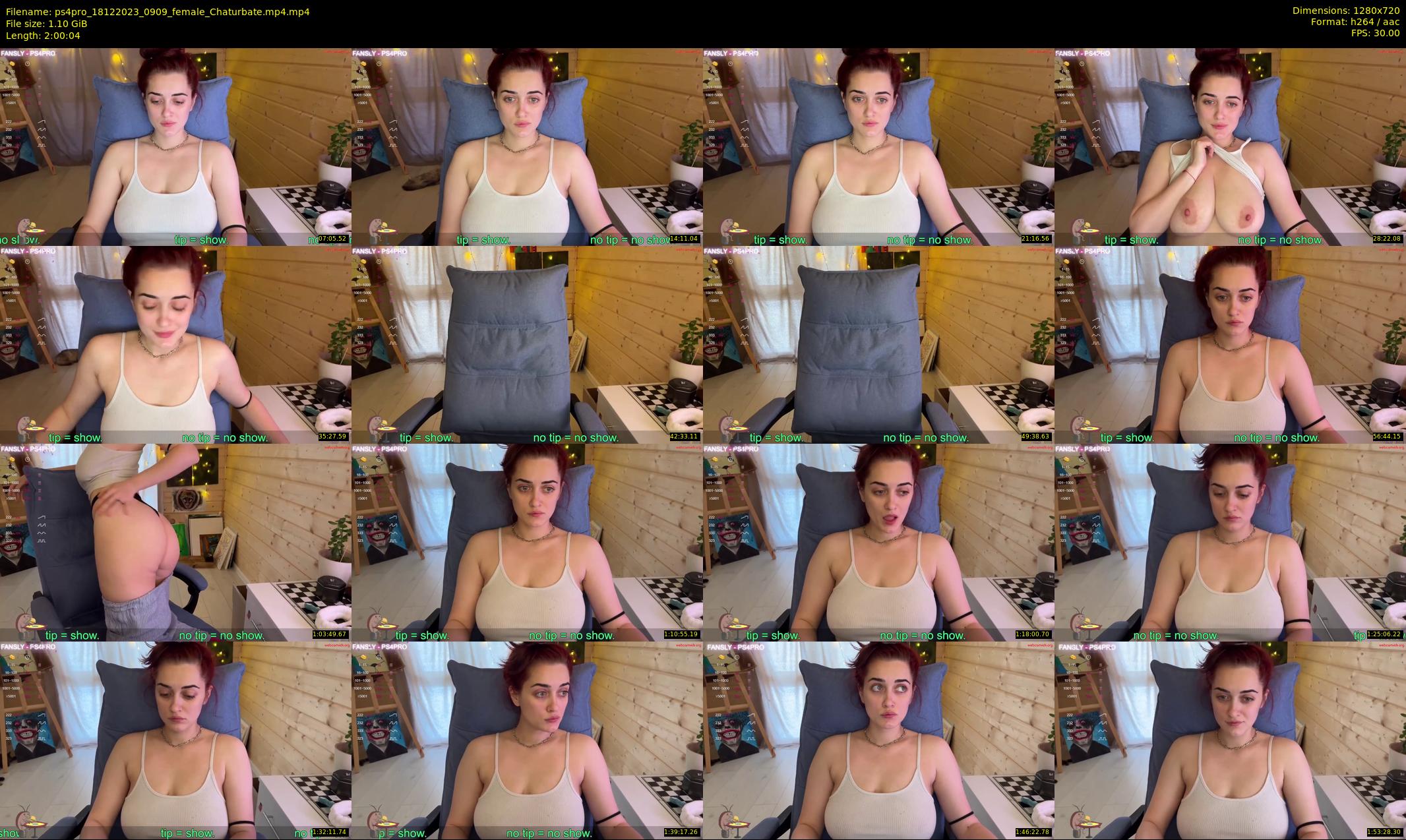 ps4pro — 121 minute Chaturbate female cam show recording, 720p, Dec 18, 2023