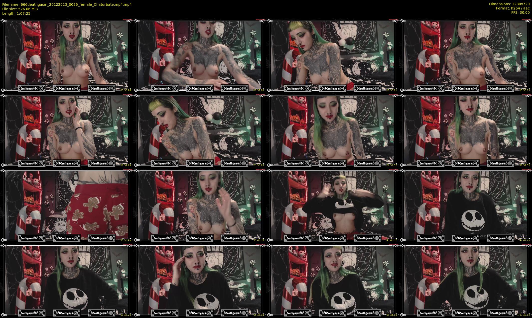 666deathgasm — 68 minute Chaturbate female cam show recording, 720p, Dec 20, 2023