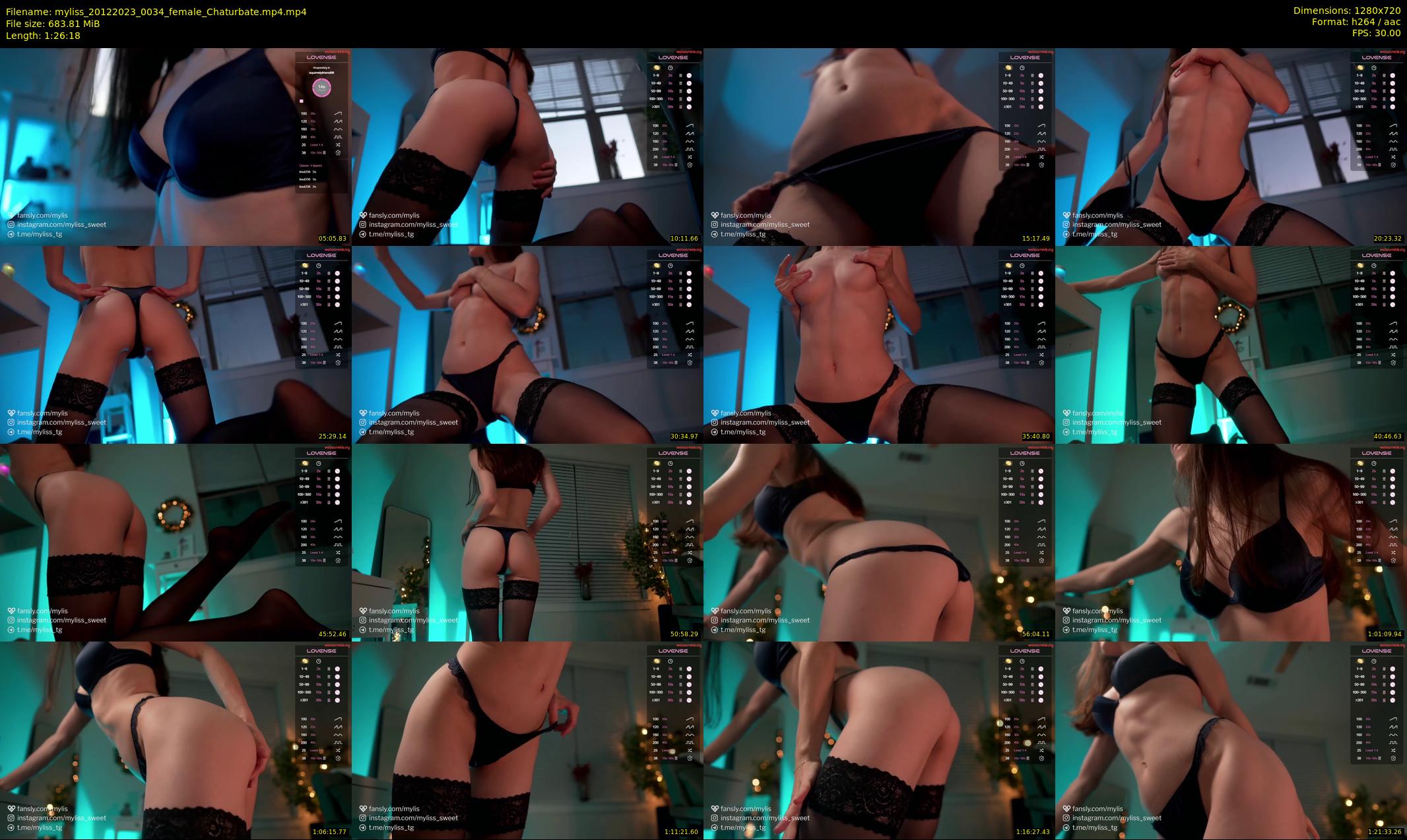 myliss — 87 minute Chaturbate female cam show recording, 720p, Dec 20, 2023