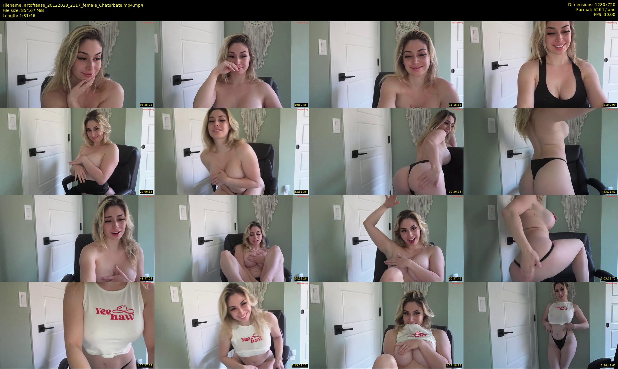 artoftease — 92 minute Chaturbate female cam show recording, 720p, Dec 20, 2023