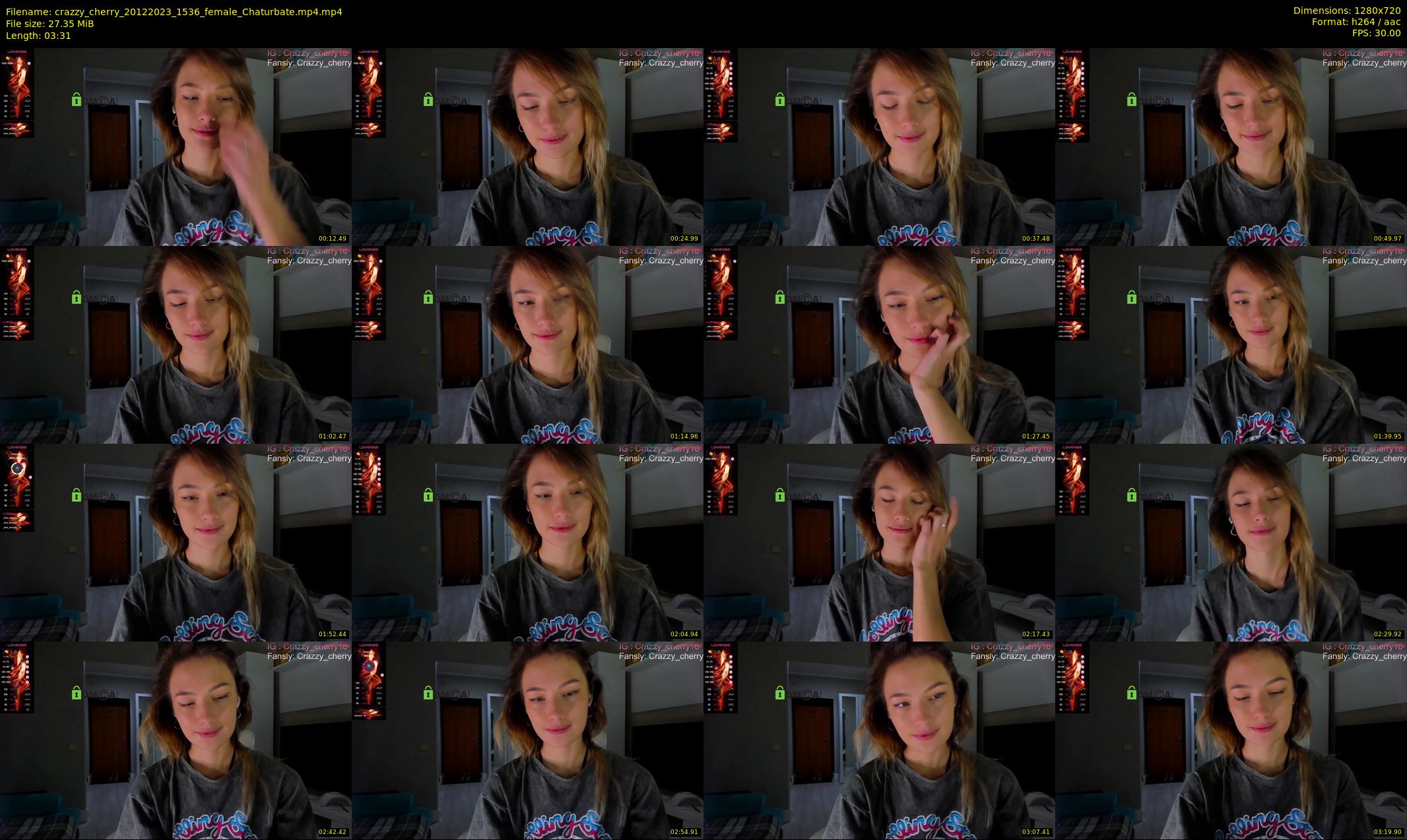 crazzy_cherry — 4 minute Chaturbate female cam show recording, 720p, Dec 20, 2023