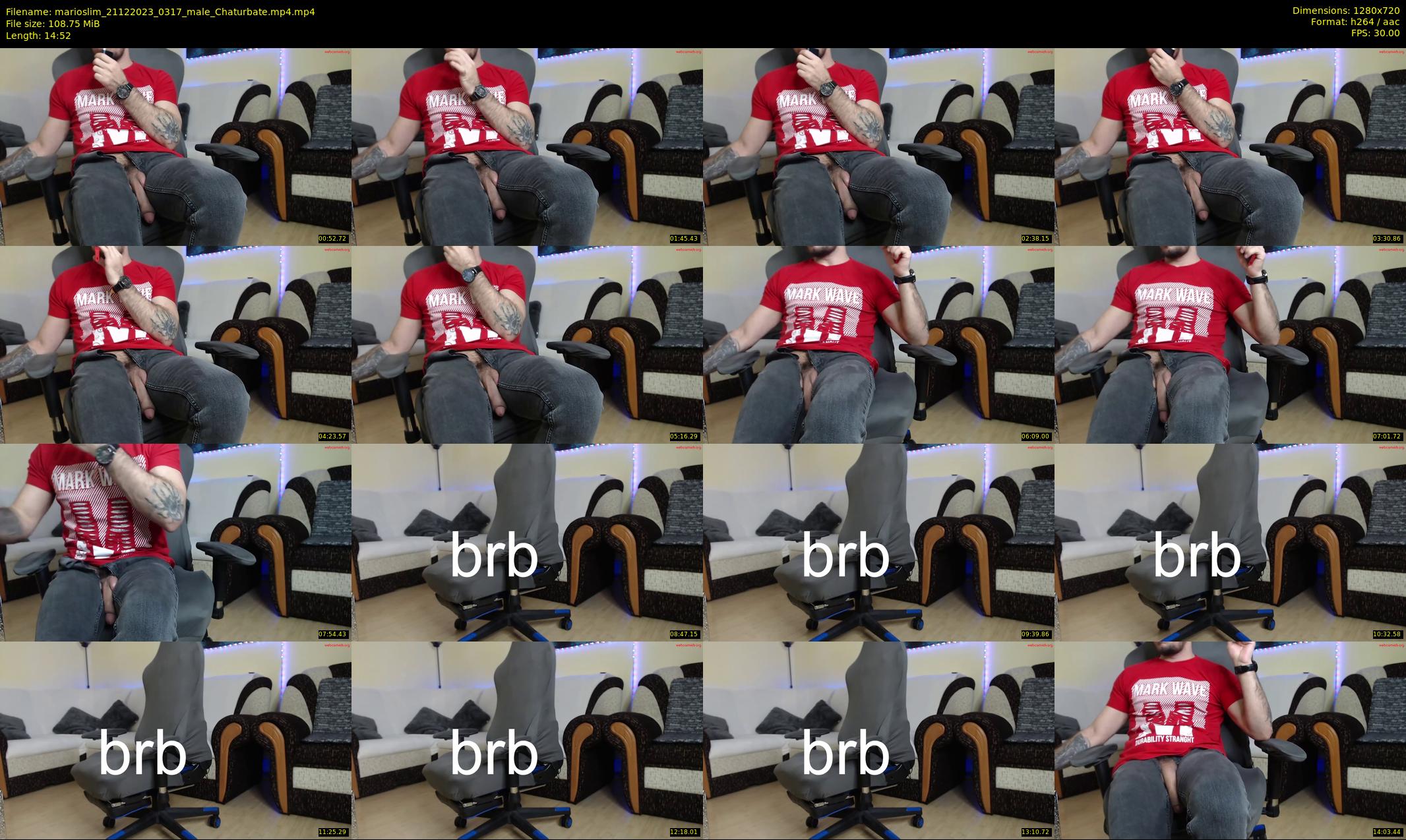 marioslim — 15 minute Chaturbate male cam show recording, 720p, Dec 21, 2023