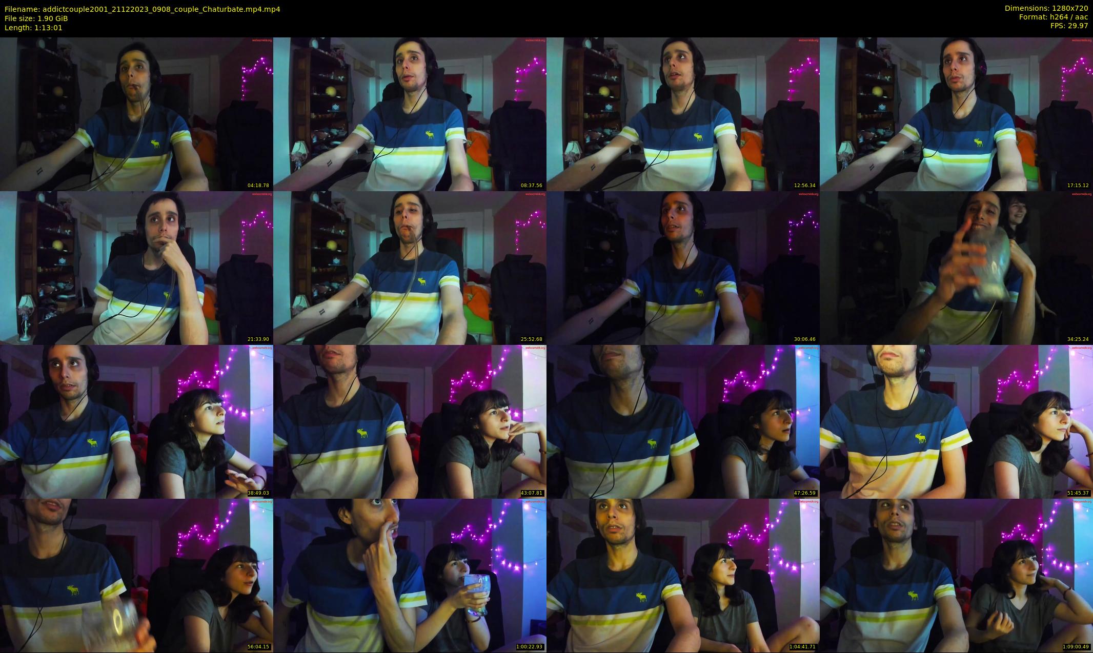 addictcouple2001 — 74 minute Chaturbate couple cam show recording, 720p, Dec 21, 2023