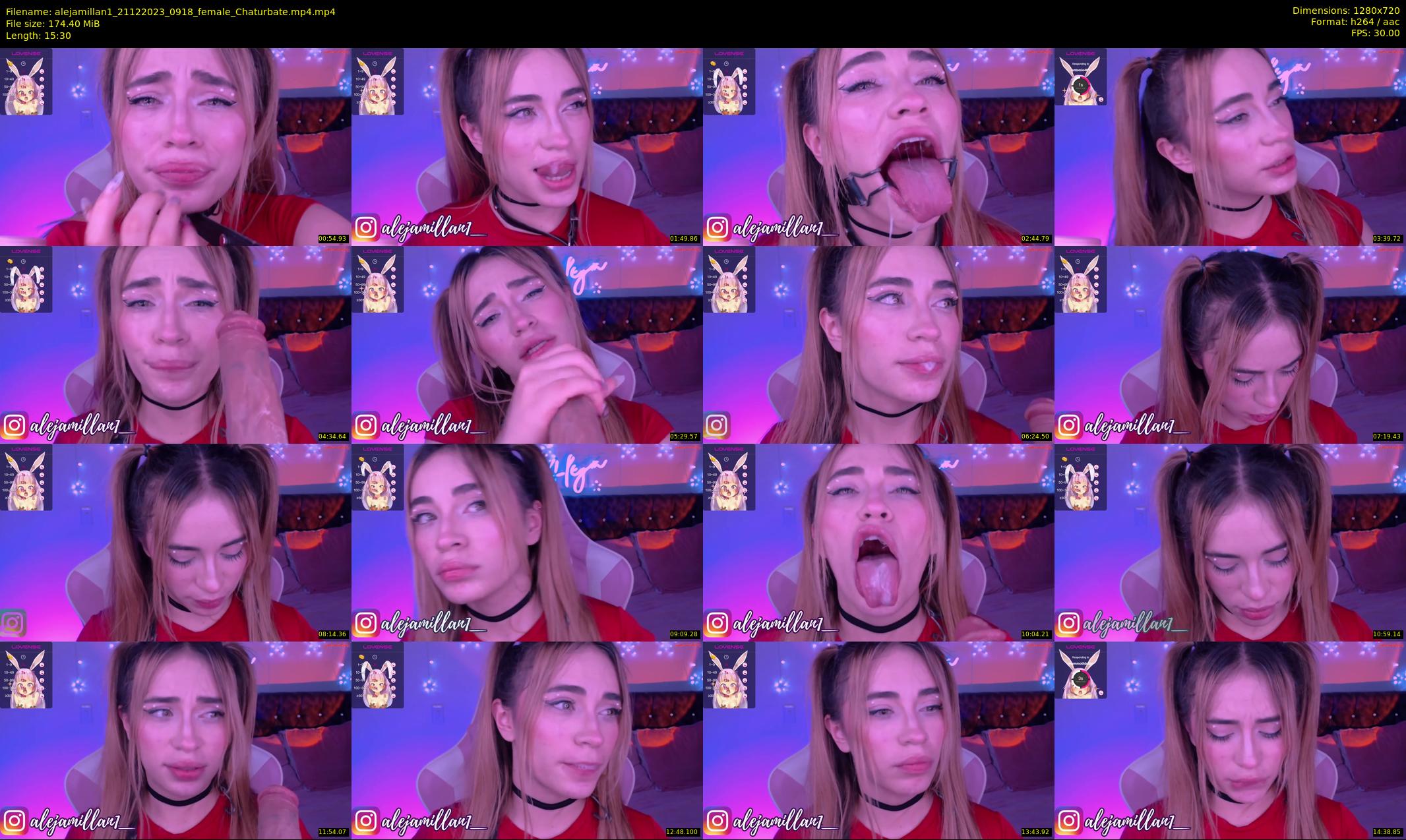 alejamillan1 — 16 minute Chaturbate female cam show recording, 720p, Dec 21, 2023