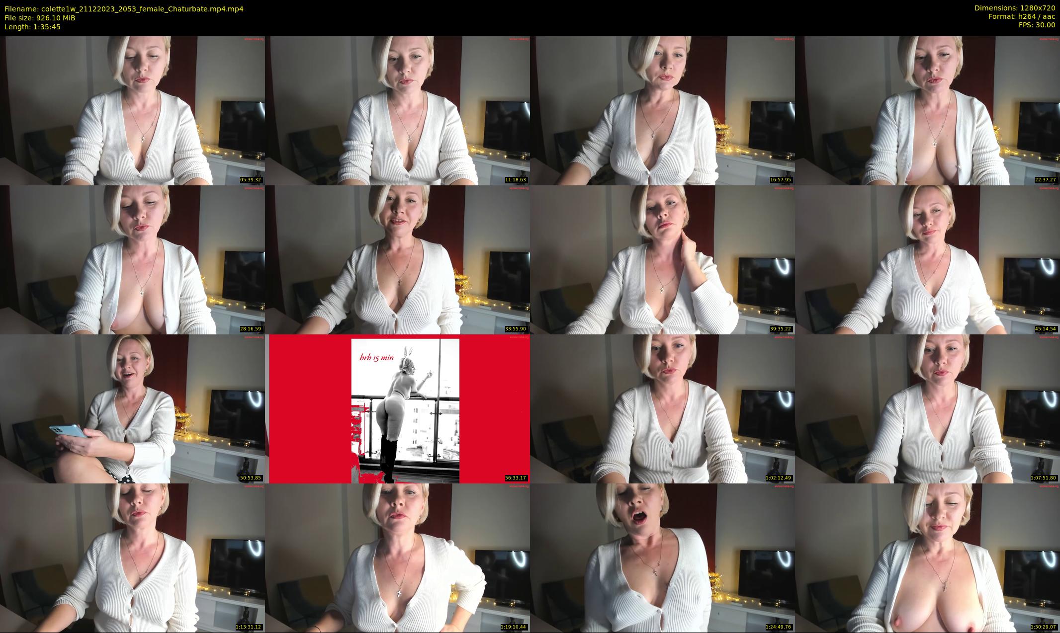 colette1w — 96 minute Chaturbate female cam show recording, 720p, Dec 21, 2023