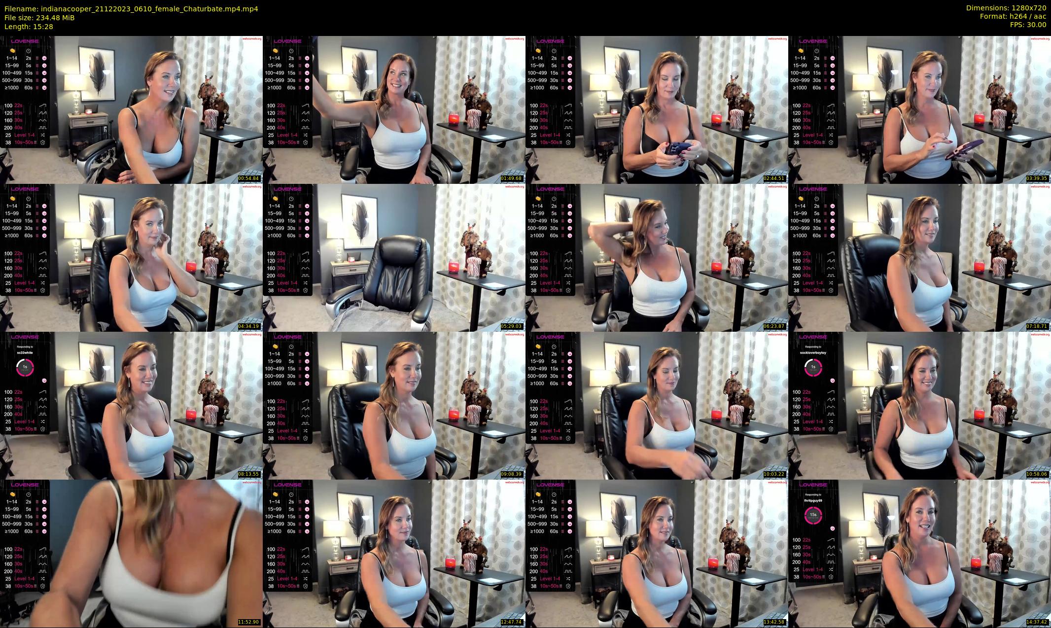 indianacooper — 16 minute Chaturbate female cam show recording, 720p, Dec 21, 2023