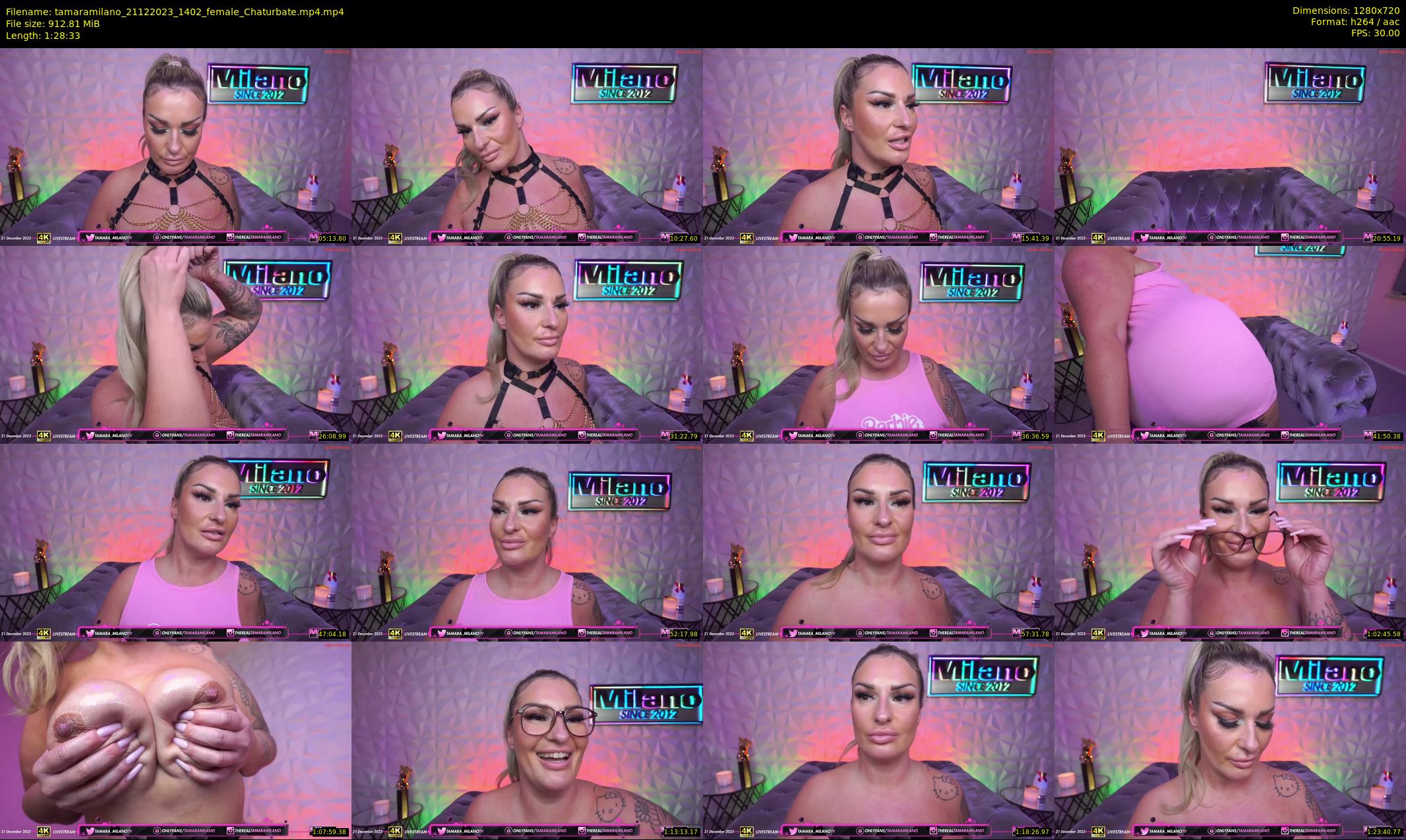 tamaramilano — 89 minute Chaturbate female cam show recording, 720p, Dec 21, 2023