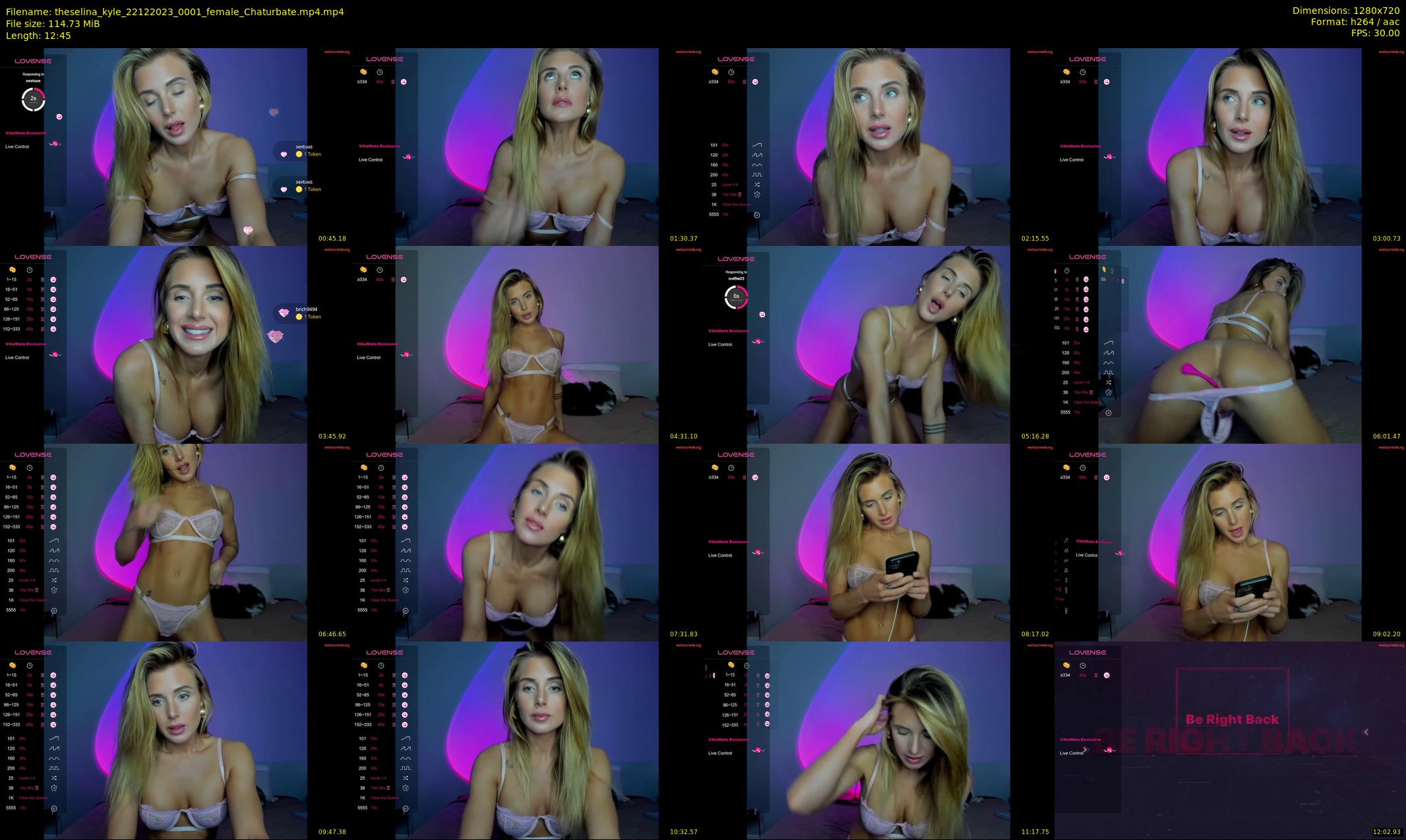 theselina_kyle — 13 minute Chaturbate female cam show recording, 720p, Dec 22, 2023