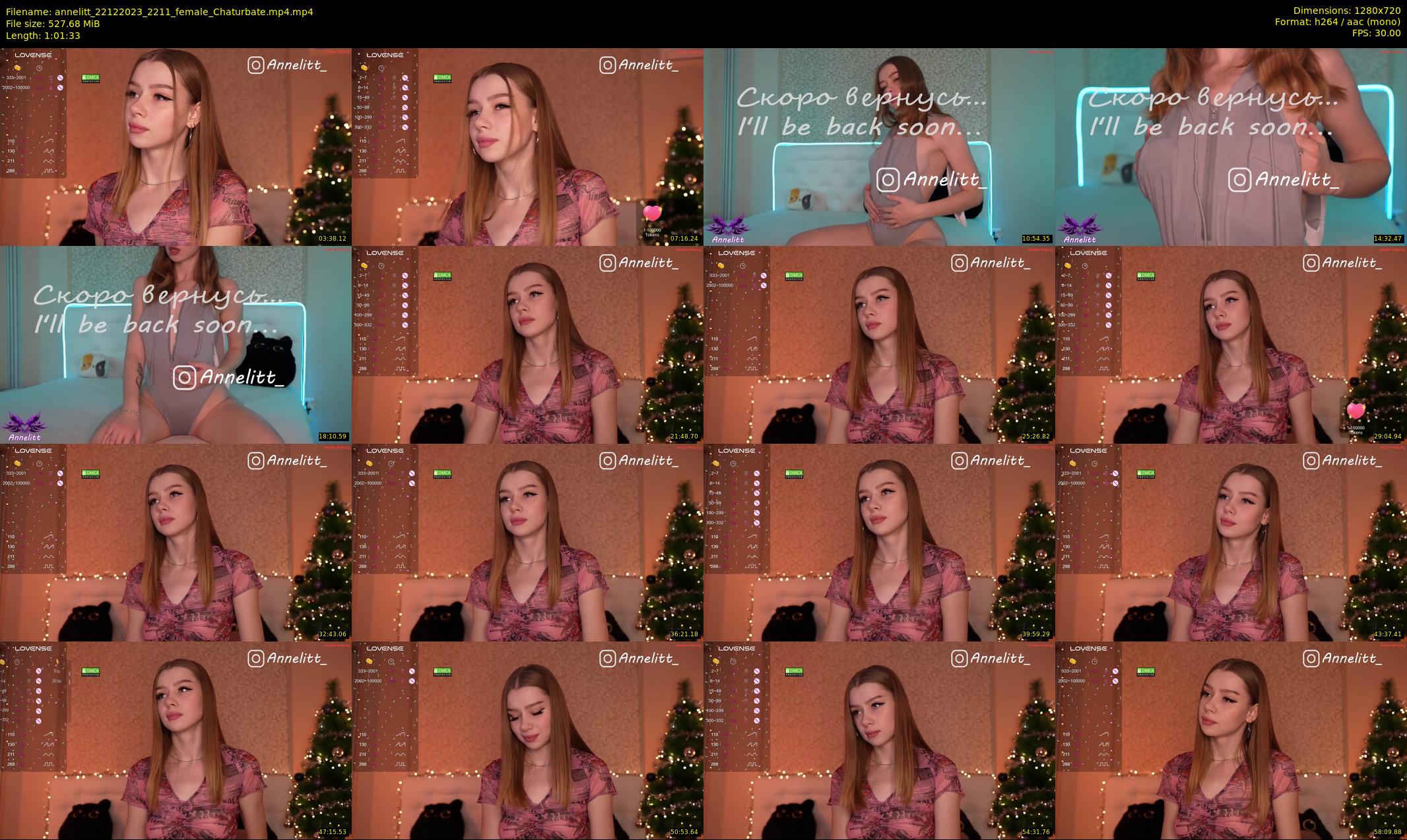 annelitt — 62 minute Chaturbate female cam show recording, 720p, Dec 22, 2023
