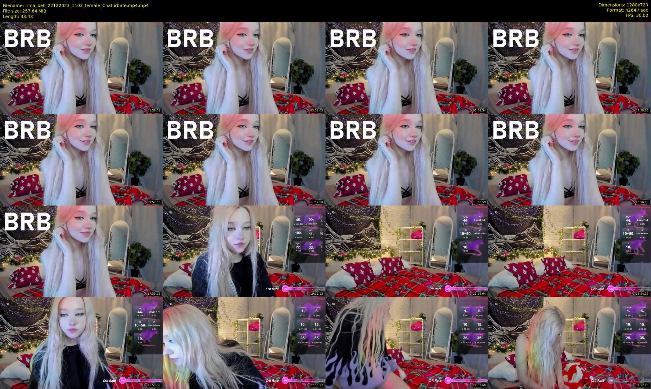 irma_bell — 34 minute Chaturbate female cam show recording, 720p, Dec 22, 2023