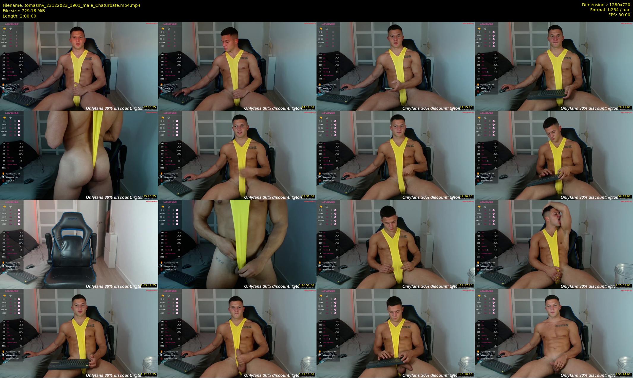 tomasmv — 120 minute Chaturbate male cam show recording, 720p, Dec 23, 2023