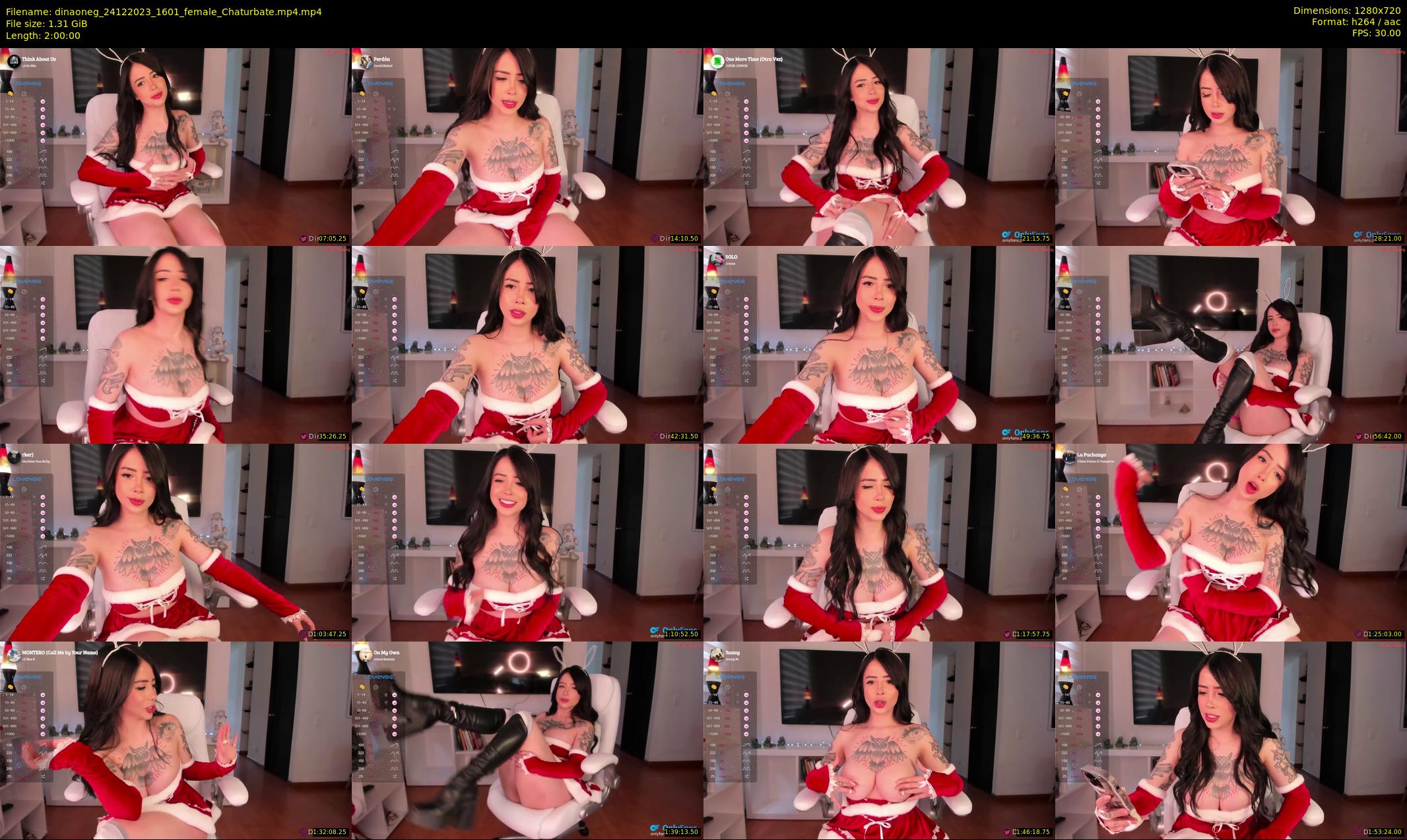 dinaoneg — 120 minute Chaturbate female cam show recording, 720p, Dec 24, 2023