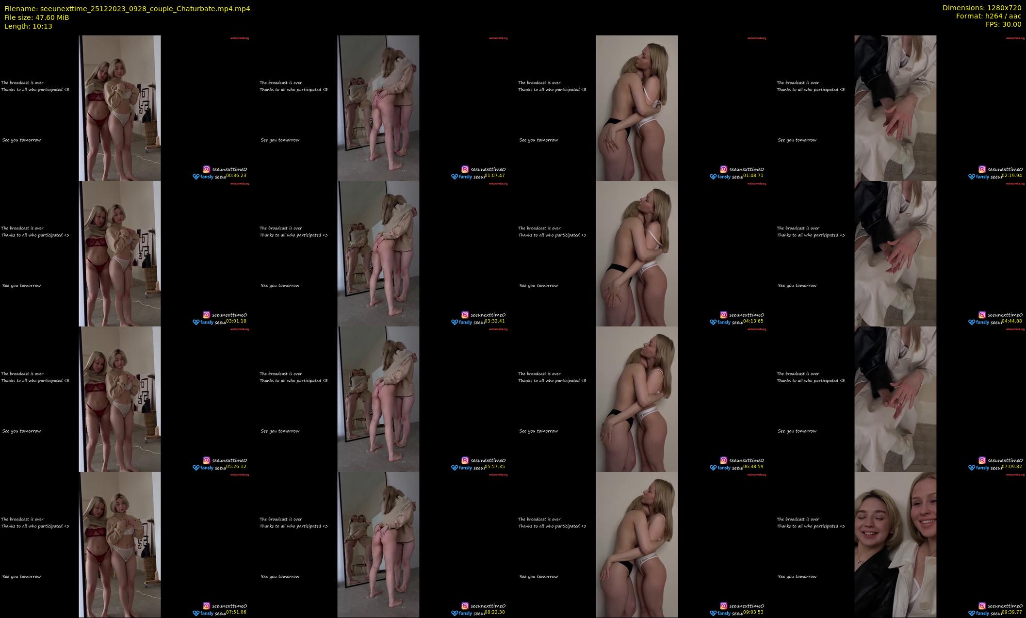 seeunexttime — 11 minute Chaturbate couple cam show recording, 720p, Dec 25, 2023