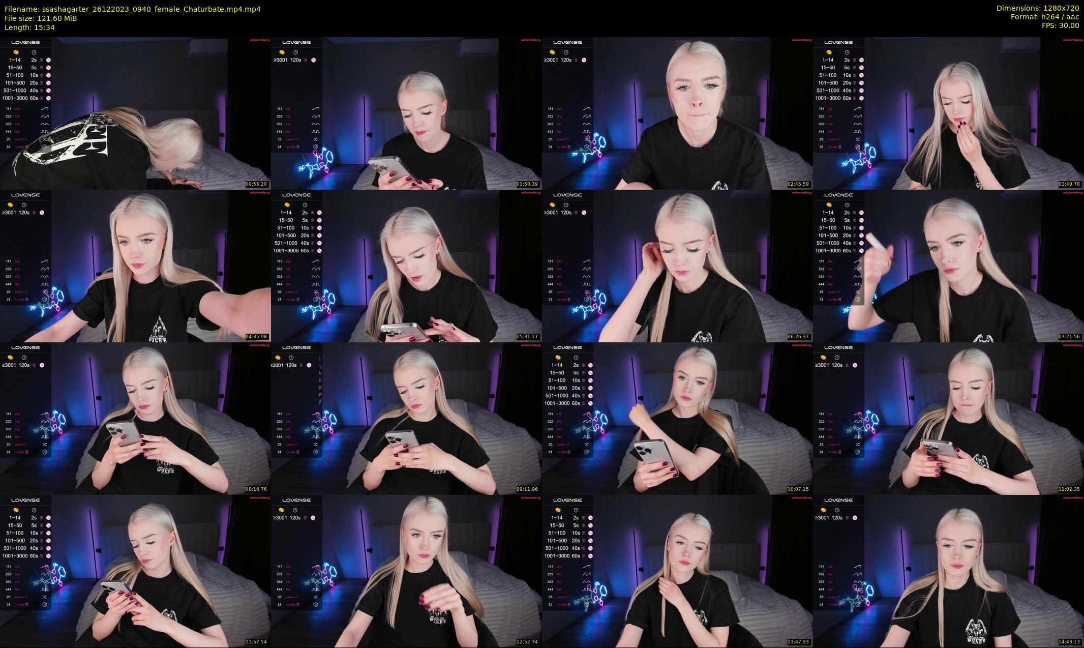 ssashagarter — 16 minute Chaturbate female cam show recording, 720p, Dec 26, 2023