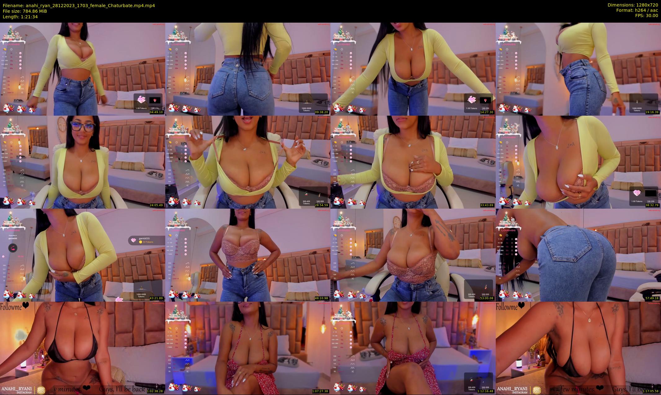 anahi_ryan — 82 minute Chaturbate female cam show recording, 720p, Dec 28, 2023